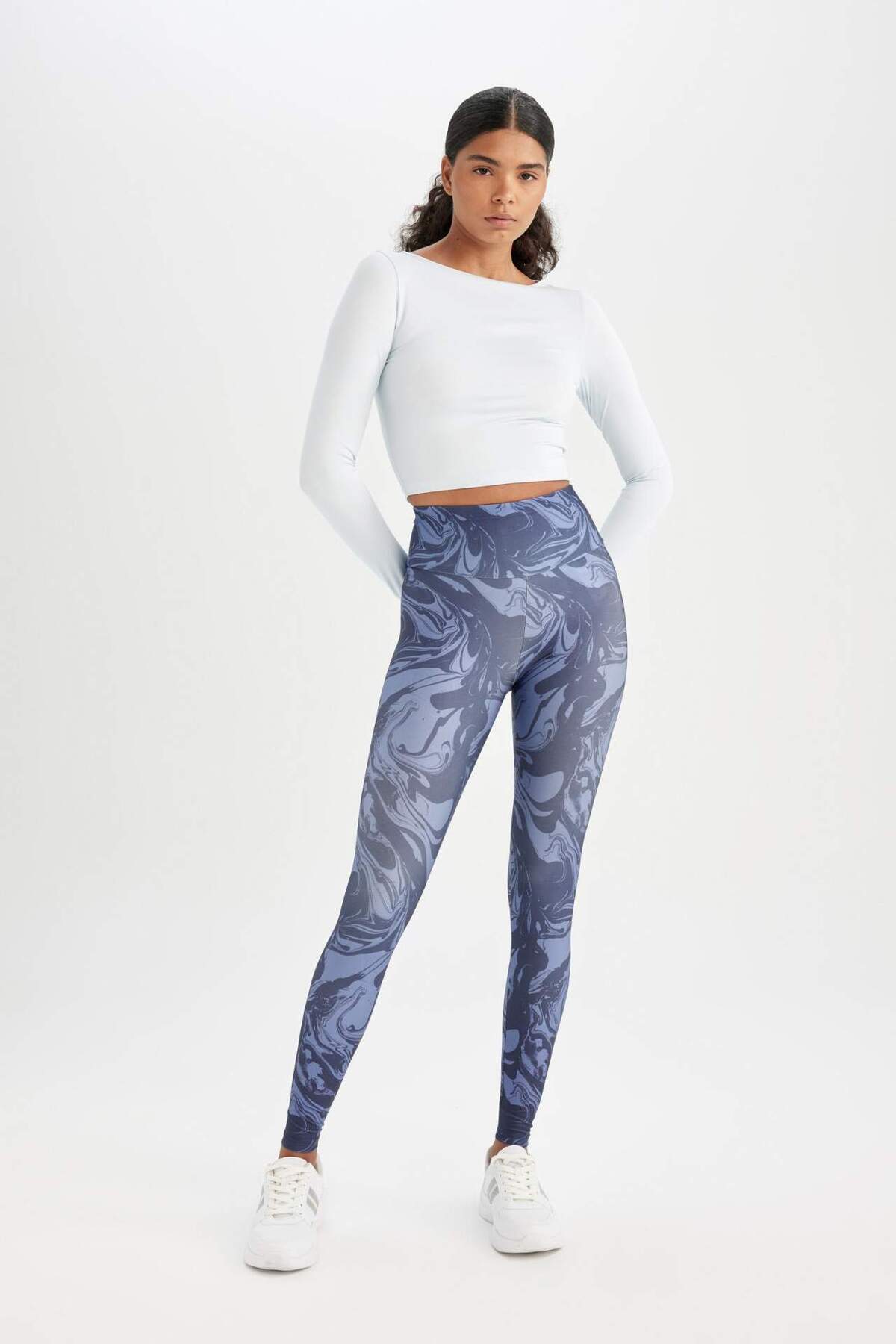 DeFacto-DeFactoFit Gemusterte Taillenbetonte Sportstrumpfhose C9380AX24AU 7