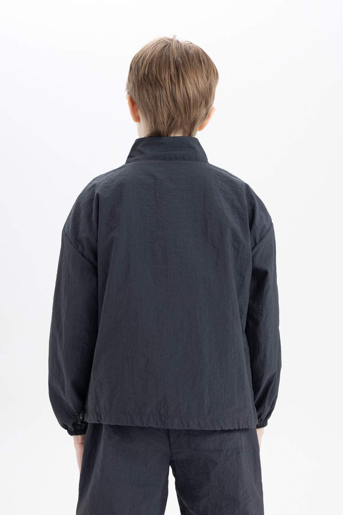 DeFacto-Jungen Oversize Wide Fit Zip-up Kragen Fallschirm Langarm Hemd D0331A824AU 6