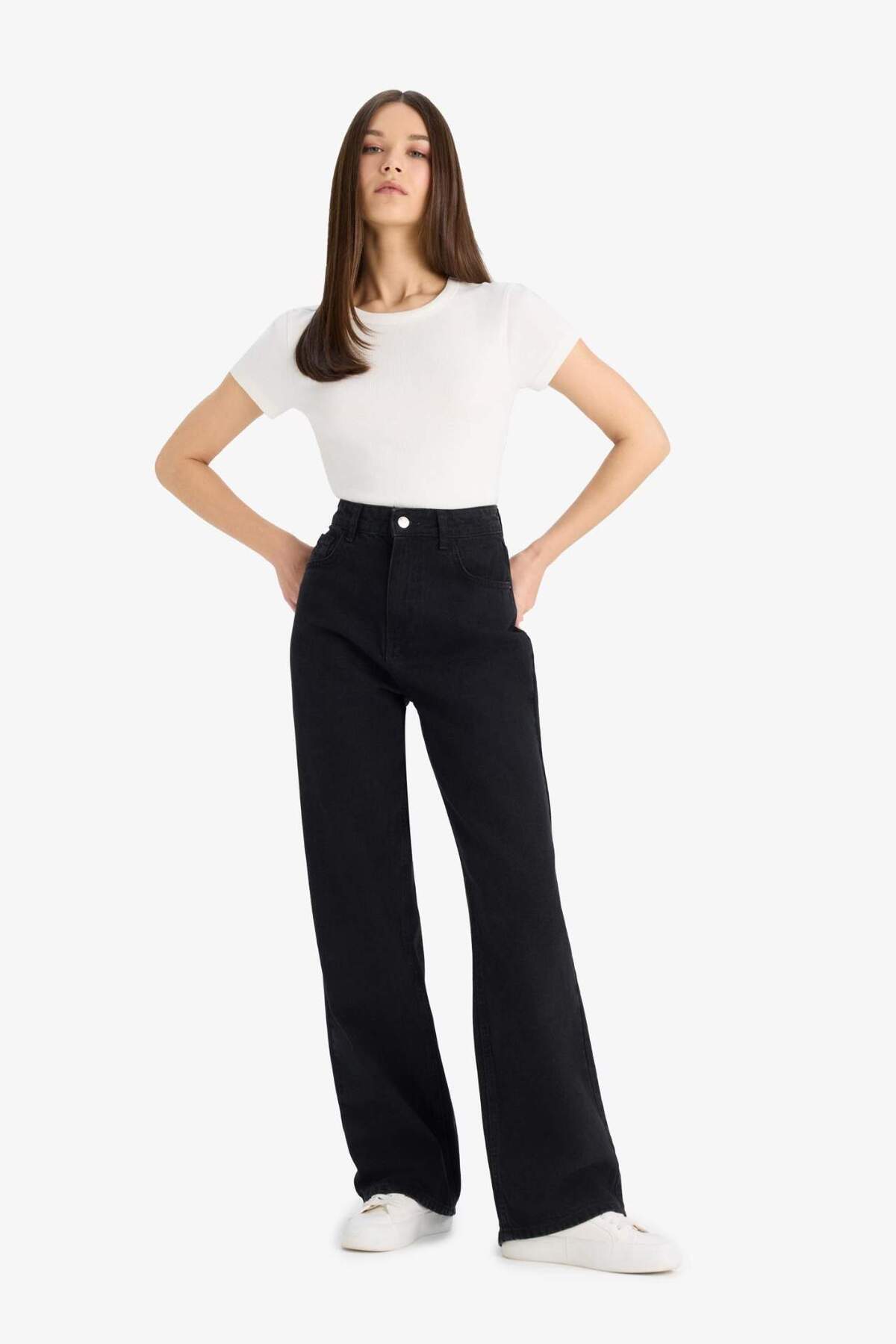 90's Wide Leg Yüksek Bel Uzun Jean Pantolon D4315ax24au