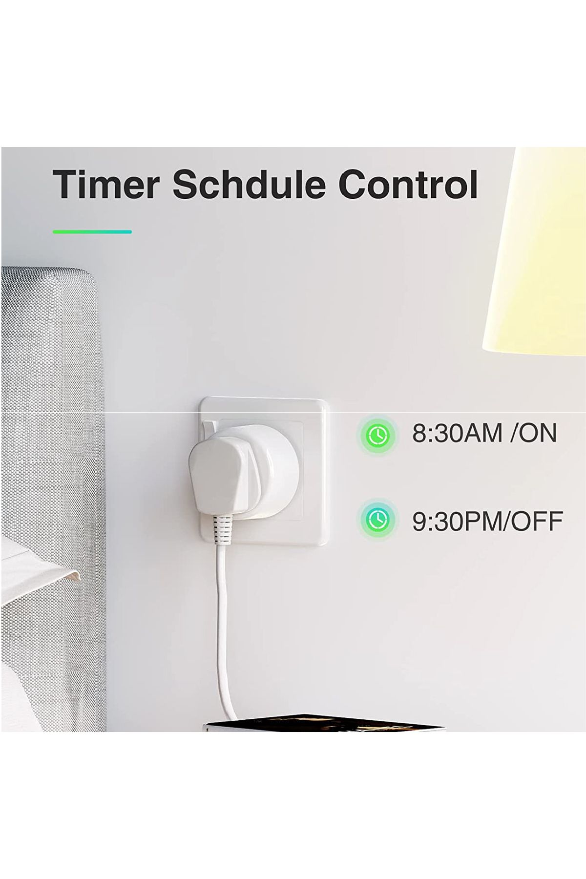 SASKA-Smart WIFI Plug 16A - Support Alexa/Google Home, Smart Life APP Control With Timer Function 5