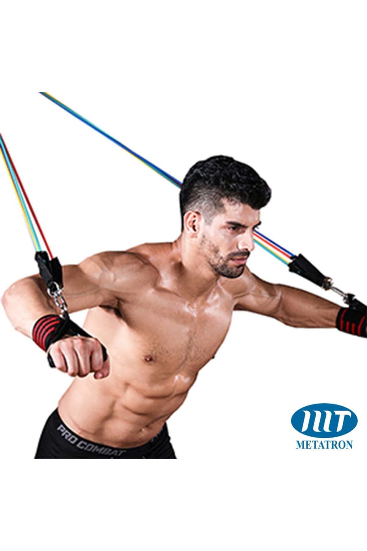 METATRON mT-Set Extensor 11 piese - 5 corzi elastice fitness cu accesorii și program de antrenament 4