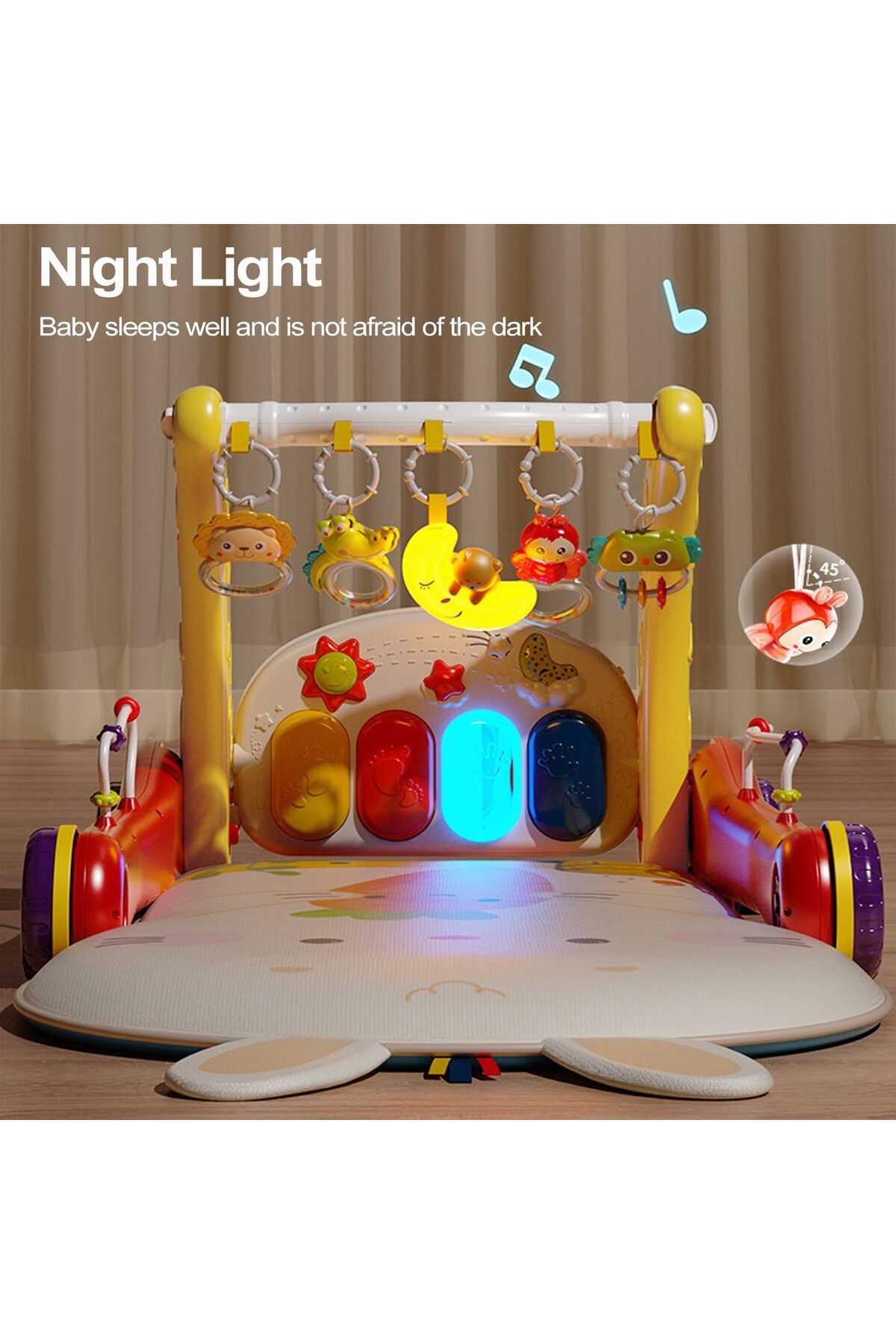 hediyecik 2'si1 Arada Bebek İlk Adım Arabası Fonksiyonlu Yürüteç - Oyun Matı- Aktivite Merkezi Pembe fotoğrafı 6 (önizleme)