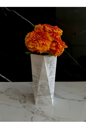 betonmall Beton Çiçek Vazosu El Yapımı Dekoratif Geometrik Saksı
