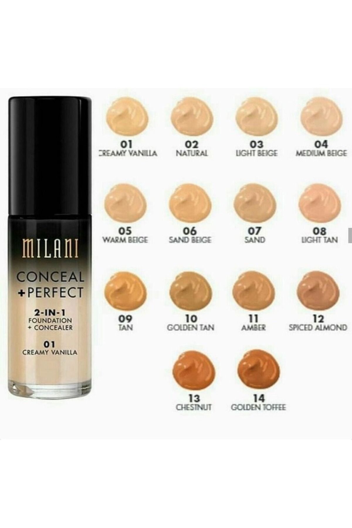 MILANI-Conceal + Perfect 2-in-1 Foundation + Concealer 08A Warm Sand – Full Coverage, 30ml 7