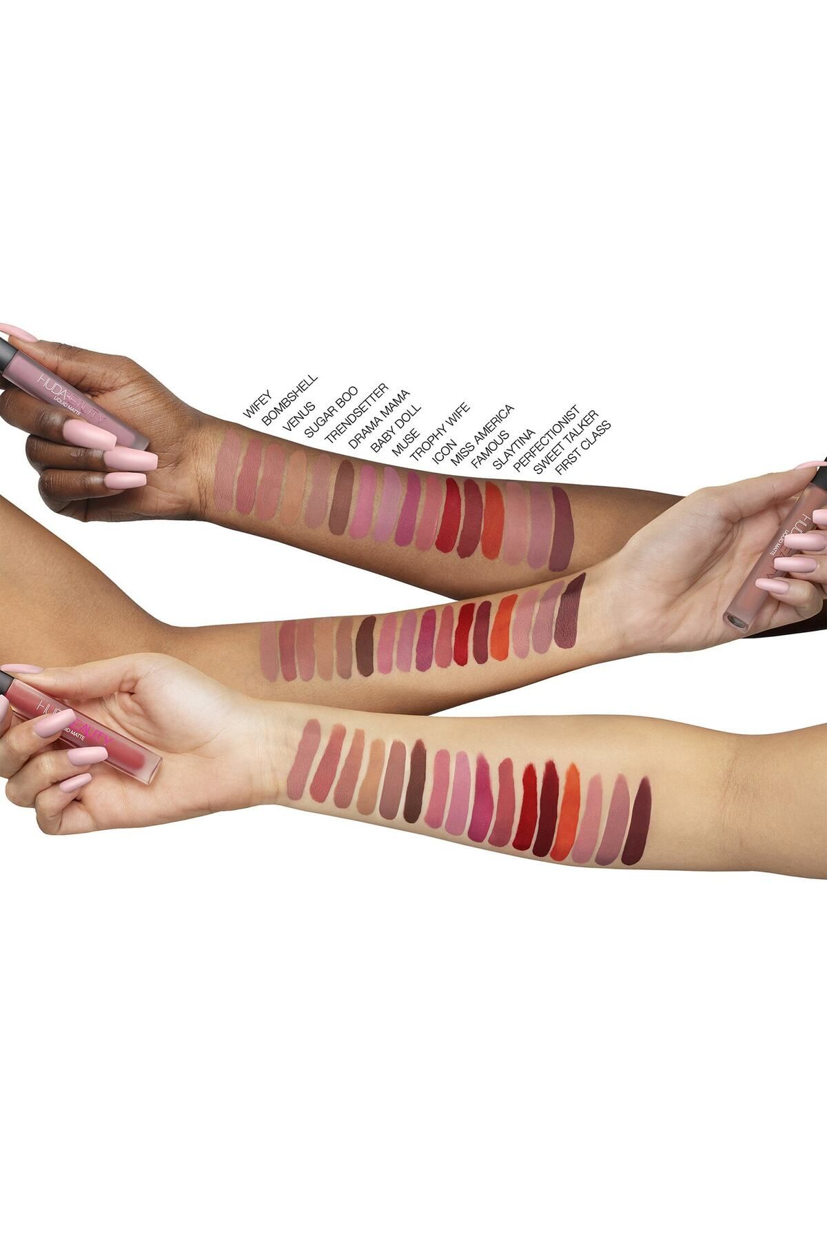 Huda Beauty-Matte Finish Liquid Lipstick That Softens Lips and Highly Intense Color Pigmentation- Bombshell 3