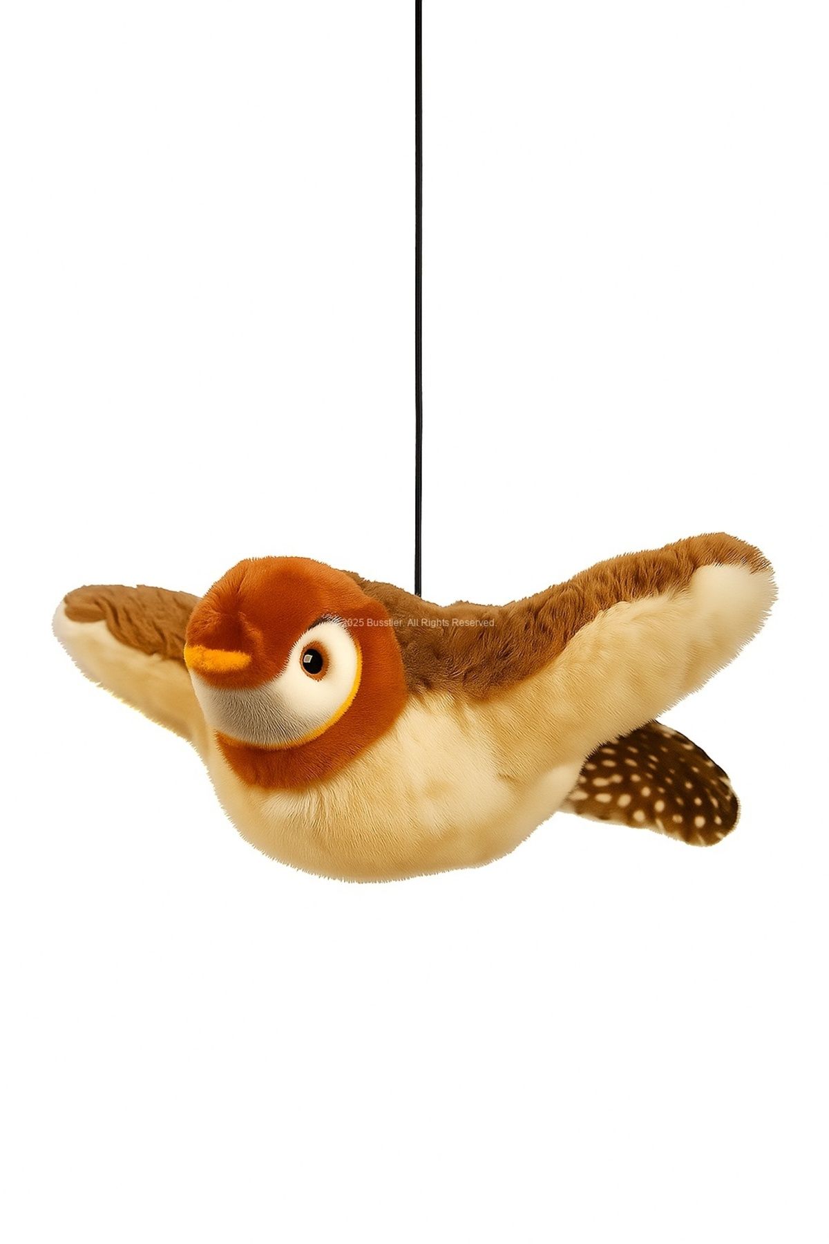 Busstier-Touch Sound Flapping Wings Hangable Plush Bird Cat Toy Movable Interactive 1