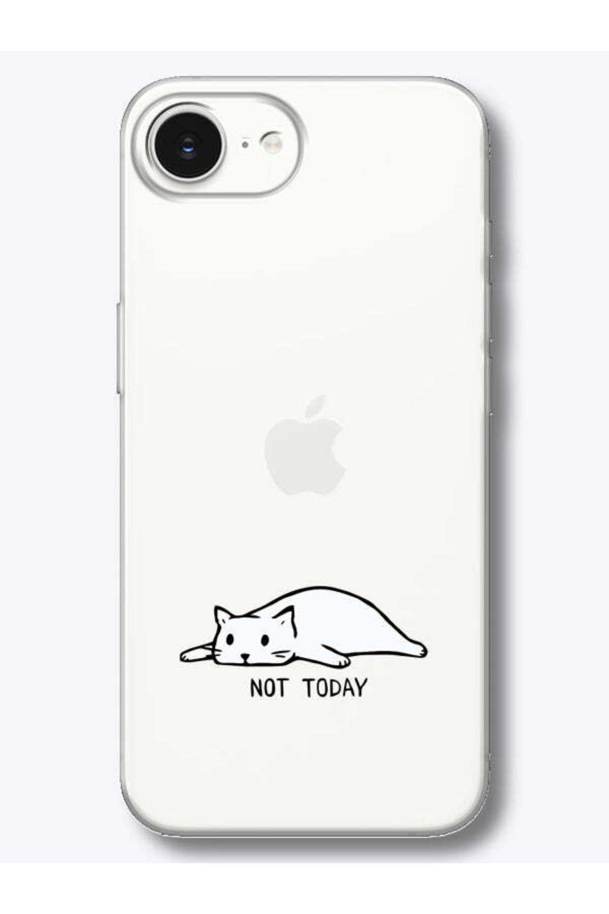 frondcase-حافظة هاتف شفافة لهاتف iPhone 16e Not Today Cat 1