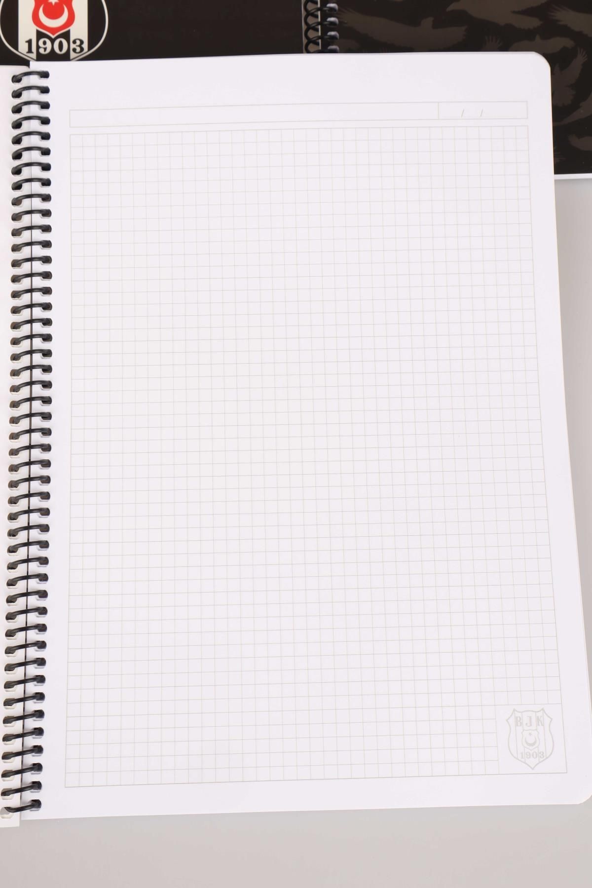 Beşiktaş-"Dekomus Pocket Notebook with Gift" Licensed A4 Spiral 2 Pieces Checked, 2 Pieces Lined Notebook, Log 7