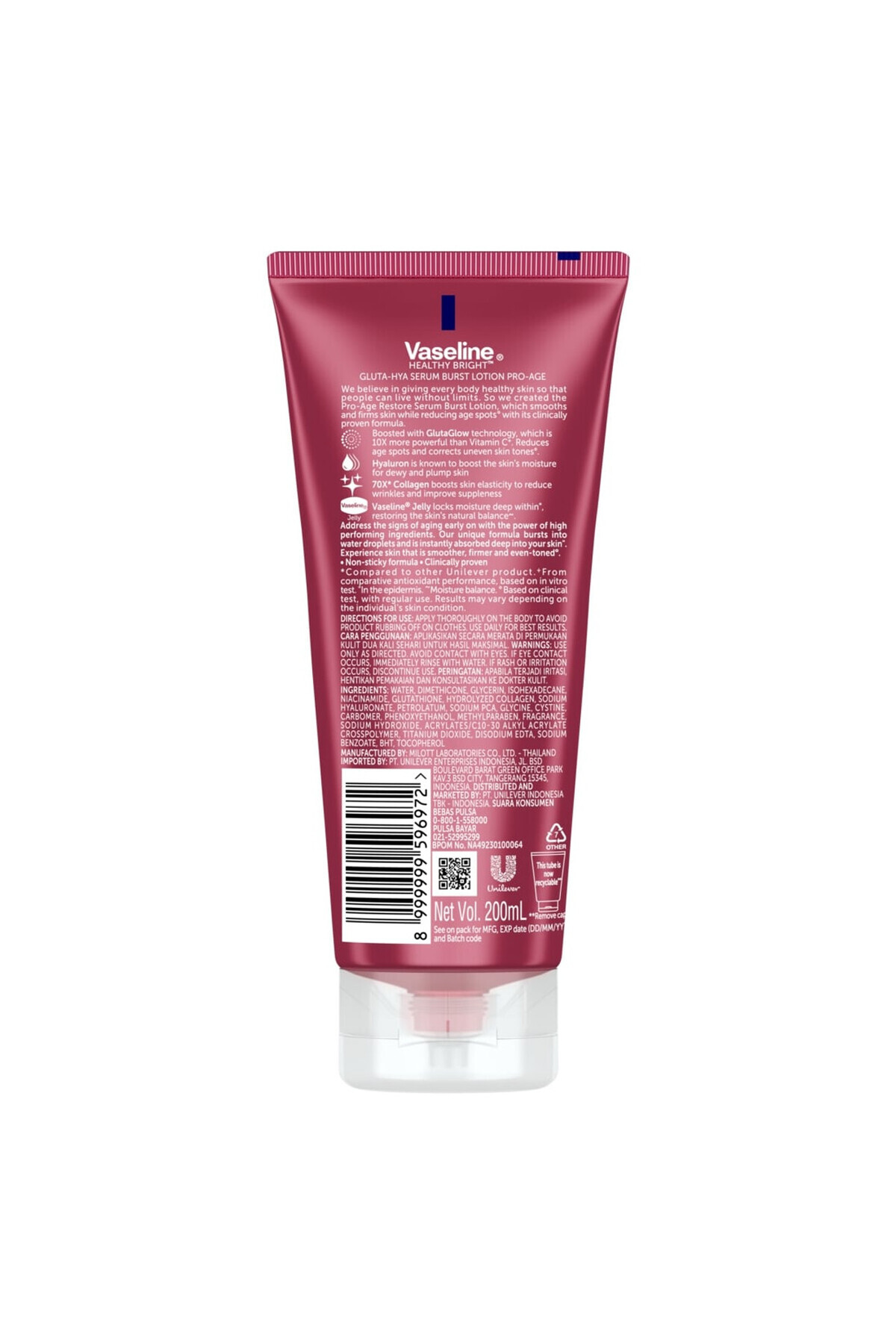 Vaseline-GLUTA-HYA Proage Restore 70x Collagen, 200ml 2