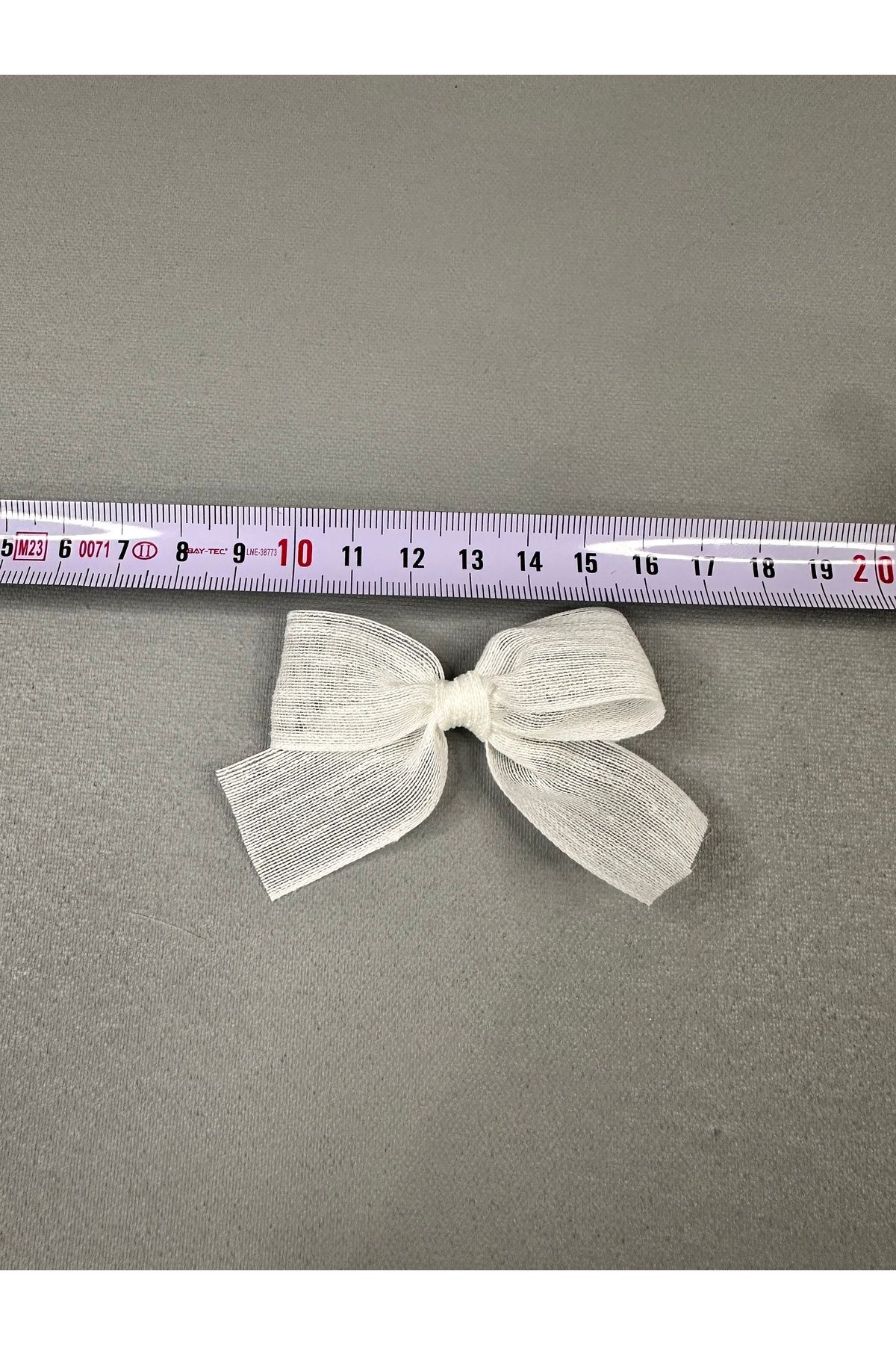 Liha Hediyelik Kına Nişan Düğün ve Özel Günleriniz-White Linen Ribbon Ready Bow 25 Pieces 3