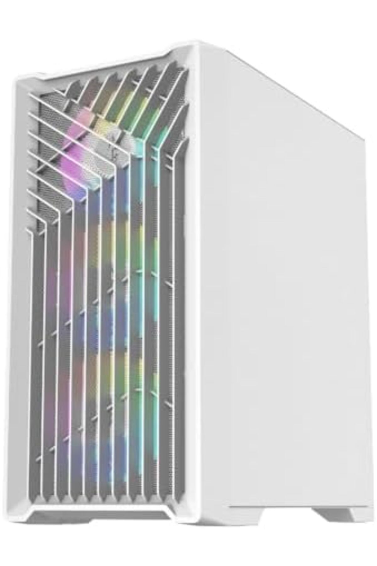 SPEARPC-كيس كمبيوتر دارك أرمور بحجم مايكرو ايه تي اكس مع 4 مراوح ار جي بي وجهاز تحكم عن بعد باللون الأبيض 4