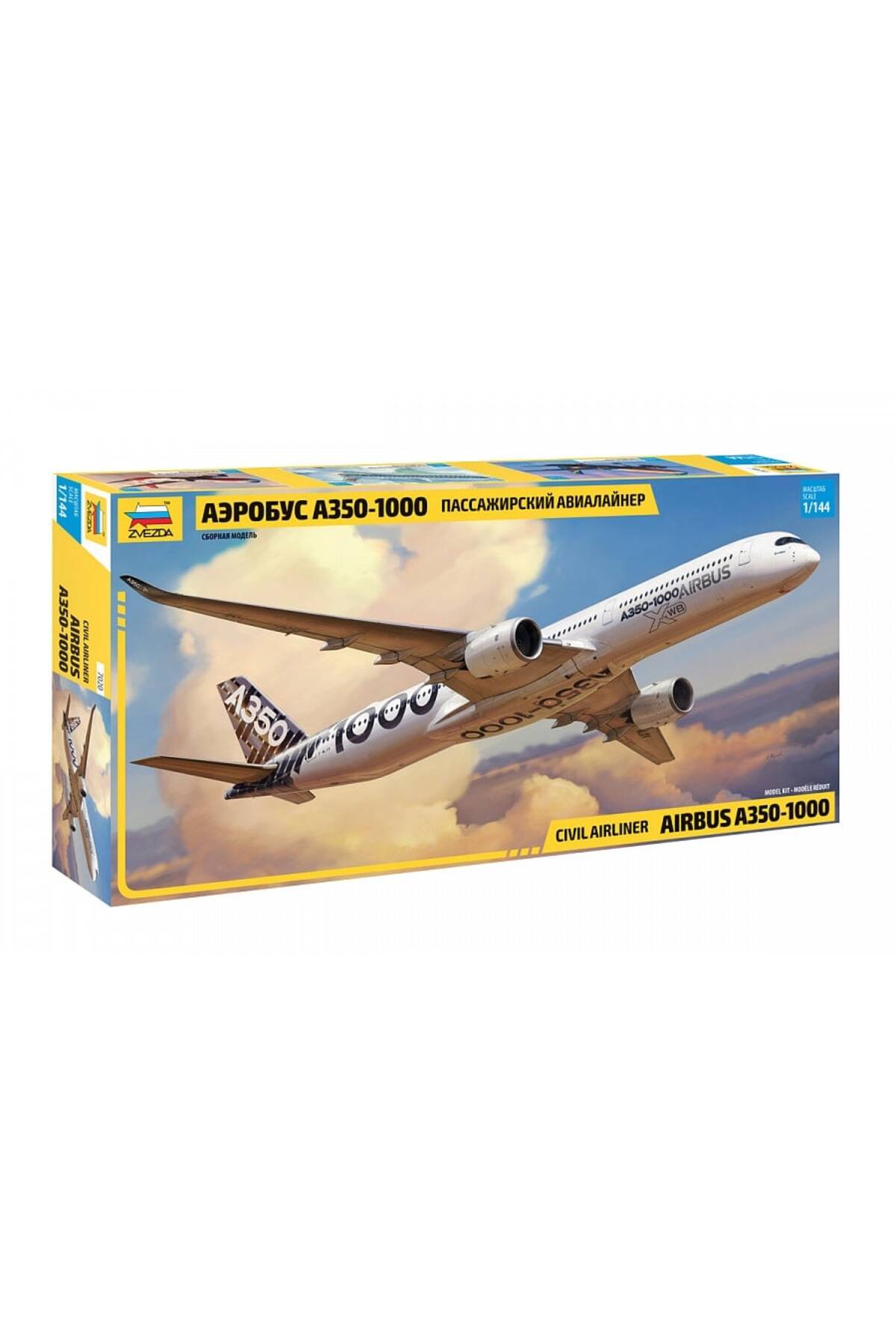 Zvezda 1/144 Airbus A350-1000 Plastik Uçak Maket Kiti, Demonte