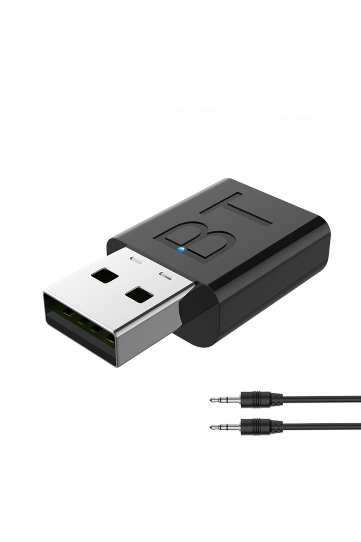 Araç içi Bluetooth Kiti USB 3.5mm Jack Bluetooth Receiver Aux Kablo Wireless Araç Kiti Kablosuz Kit
