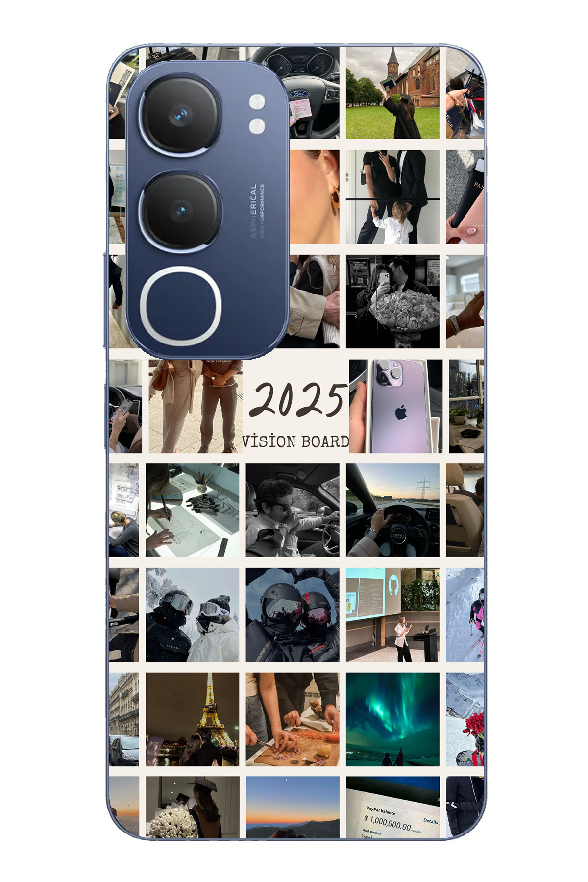 TechTree-Vivo Y19S Compatible 2025 Vision Board Dream Board Design Transparent Silicone Case 1