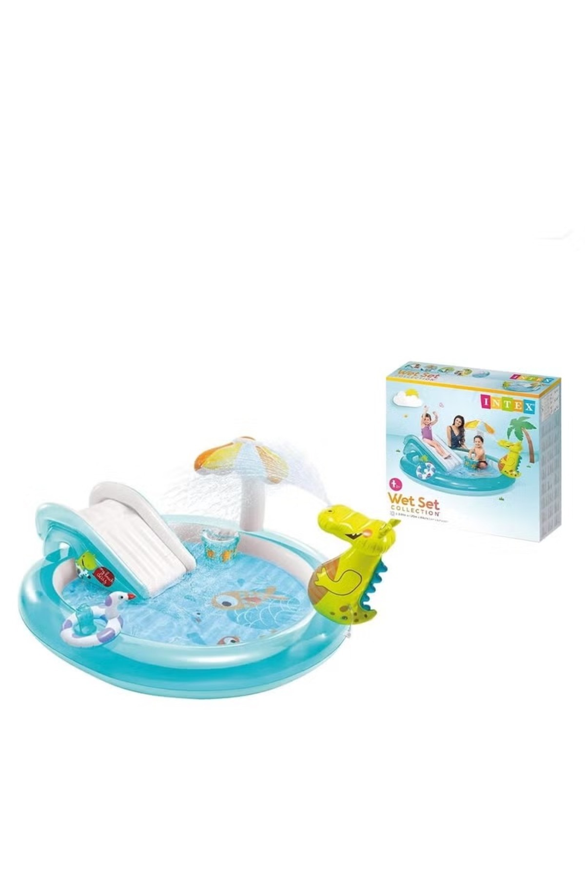 Intex-Dino Water Fun Play Center – Inflatable Pool with Slide & Sprayer 1