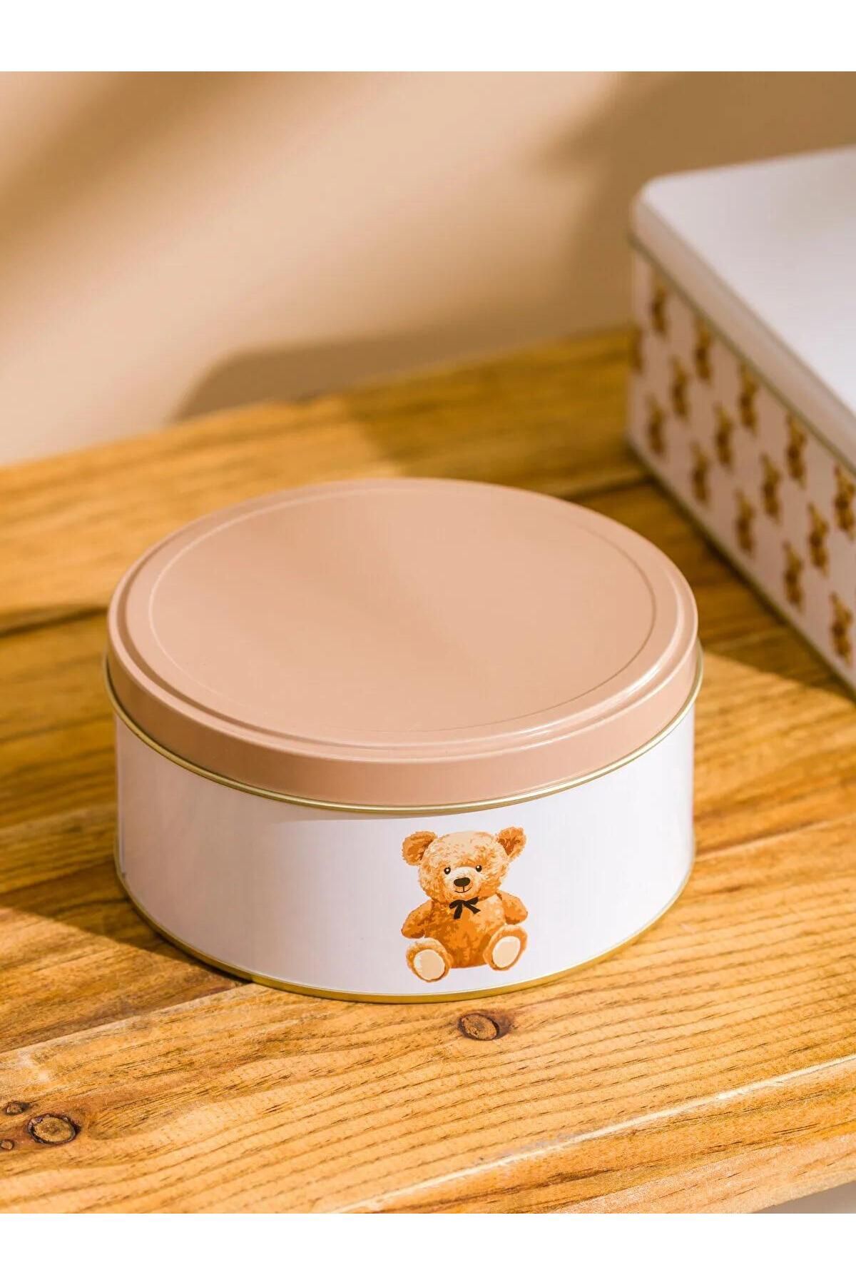 LC Waikiki-Lcw Home Bear Printed Metal Storage Container Set of 2 (W5) 2