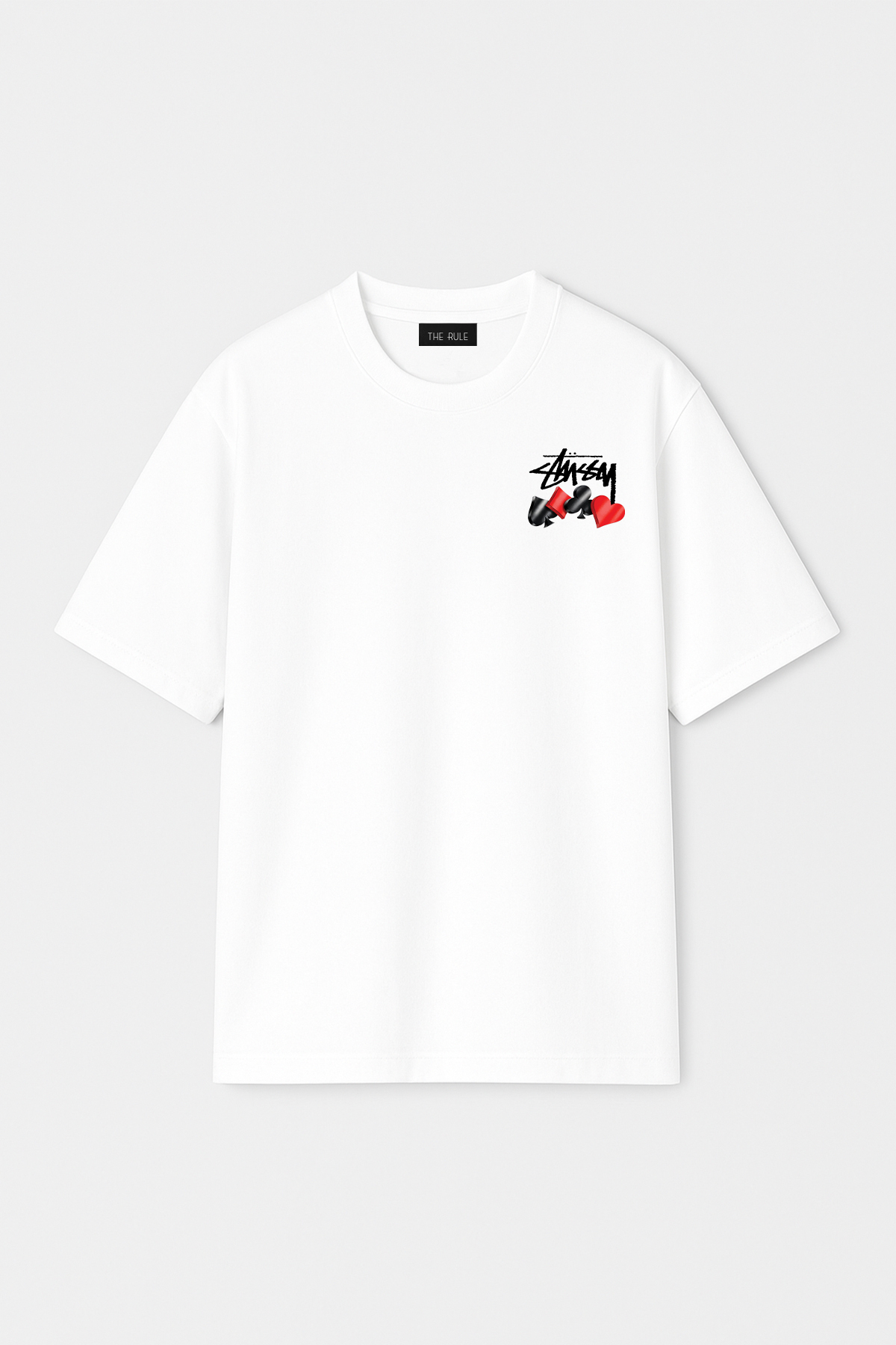 THE RULE Unisex Stüssy Playing Cards Printed Oversize 100% Cotton