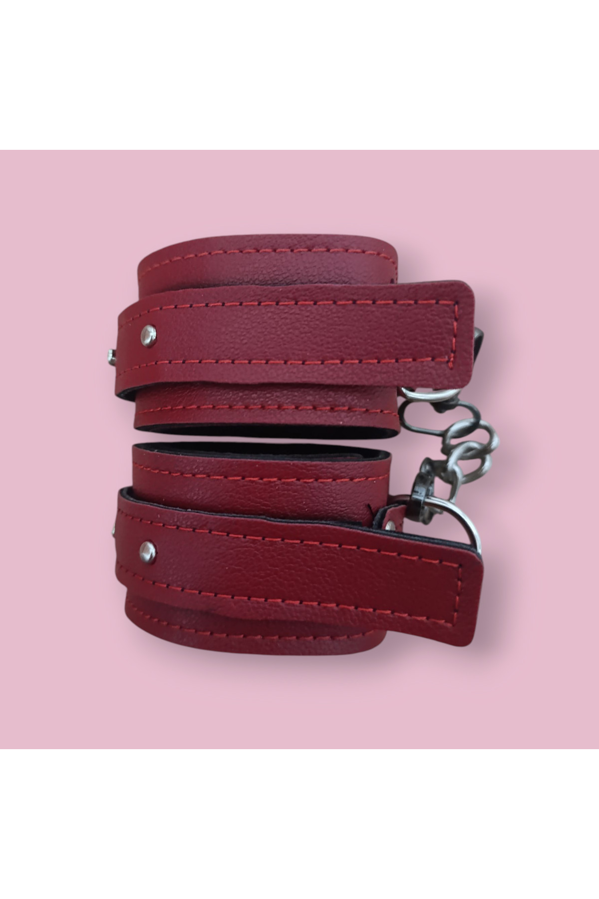 Fantezi Kelepçe Suni Deri ve Paslanmaz Metal