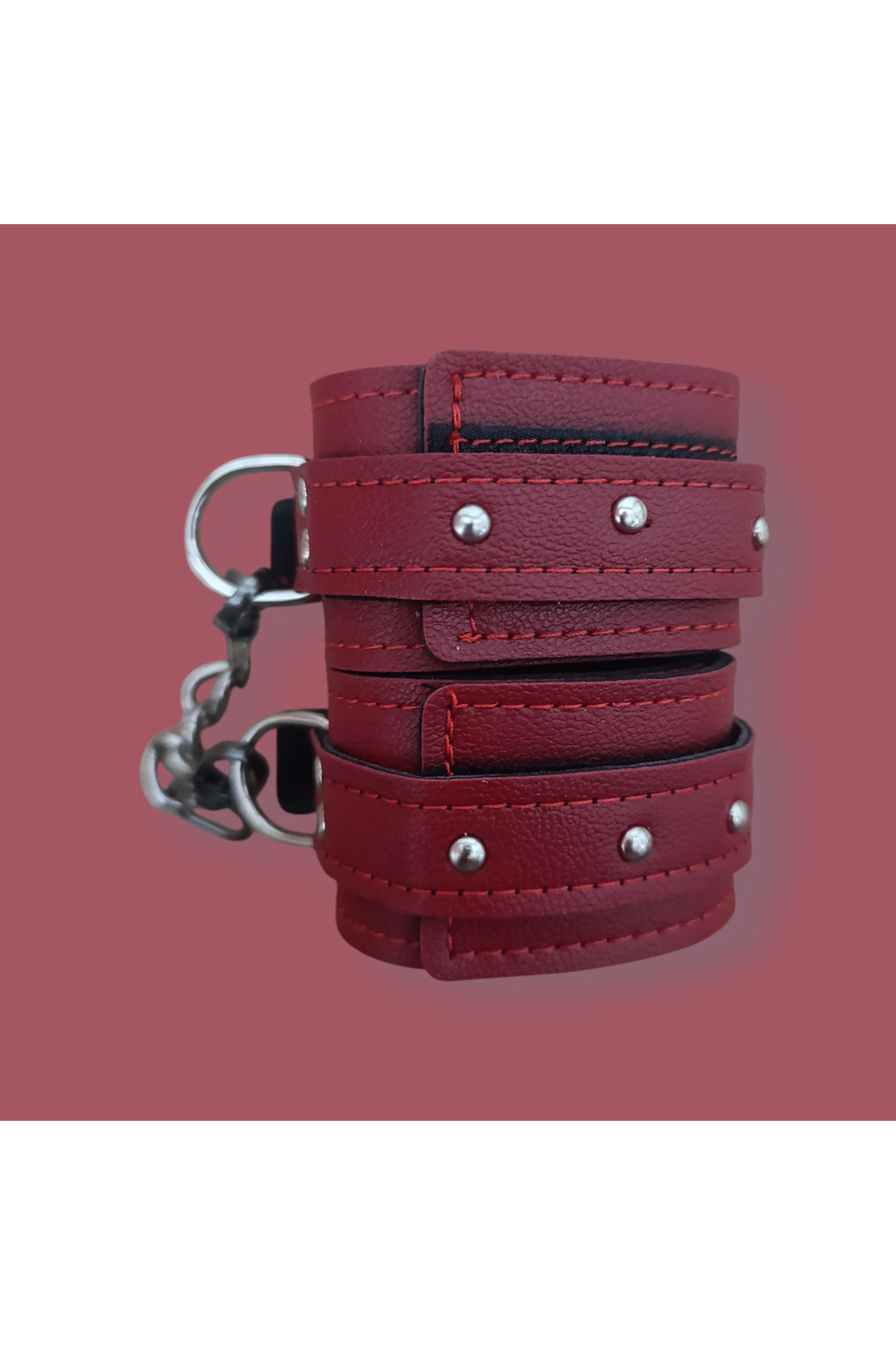 Fantezi Kelepçe Suni Deri ve Paslanmaz Metal - 2