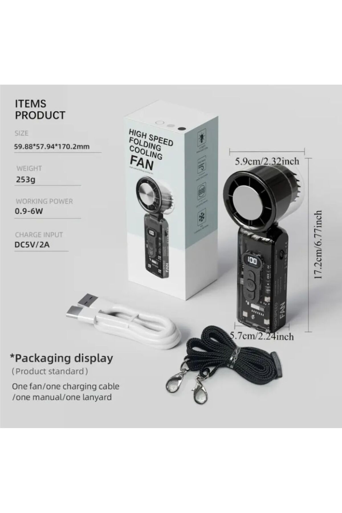 FLMINT-Portable Ice Compress Fan | USB-C Rechargeable | 3600mAh | Quiet Cooling | 10H Runtime 3