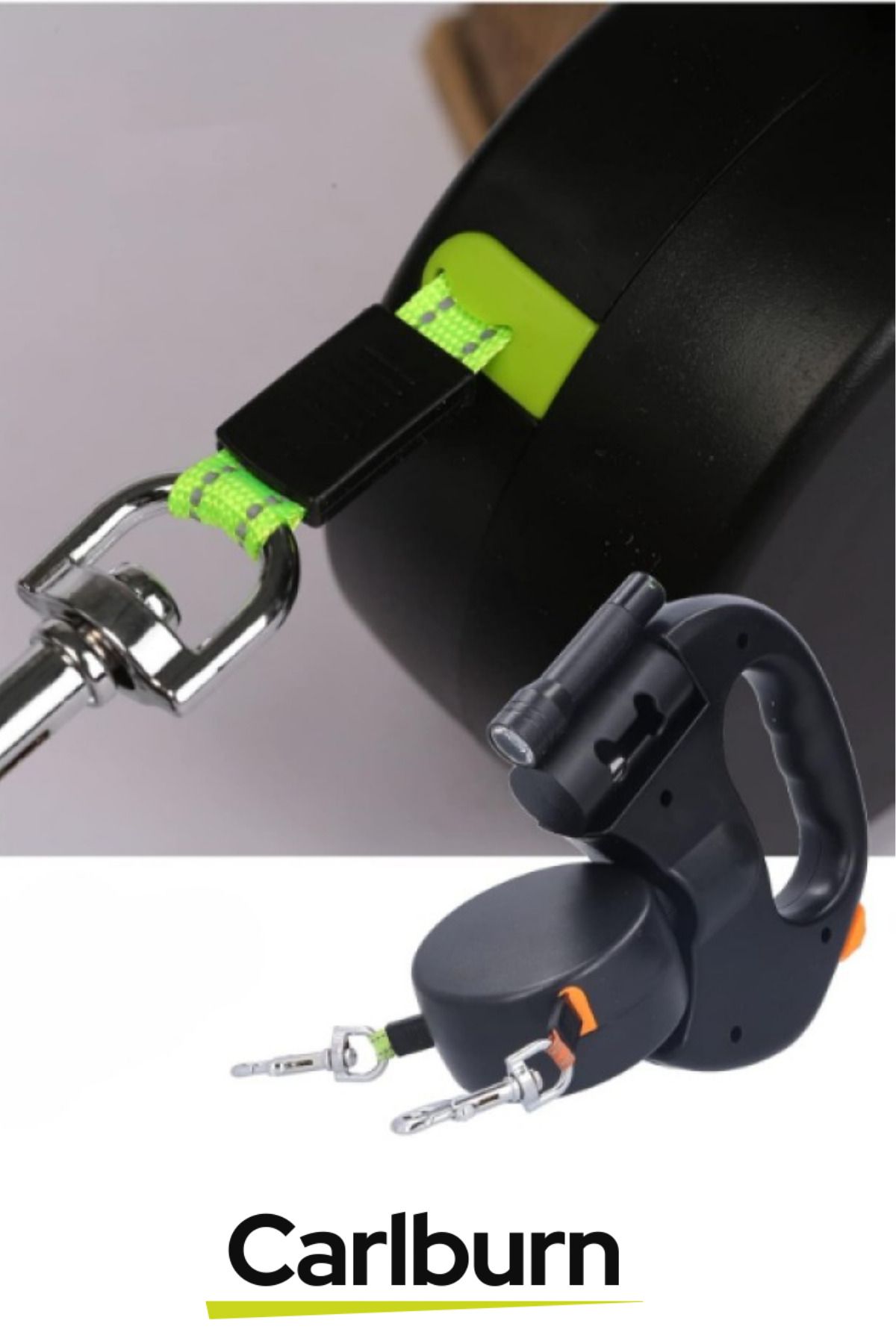 Carlburn-Multifunctional Double Dog Walking Leash with 360 Degree Rotatable Illuminated Length Adjustable 4
