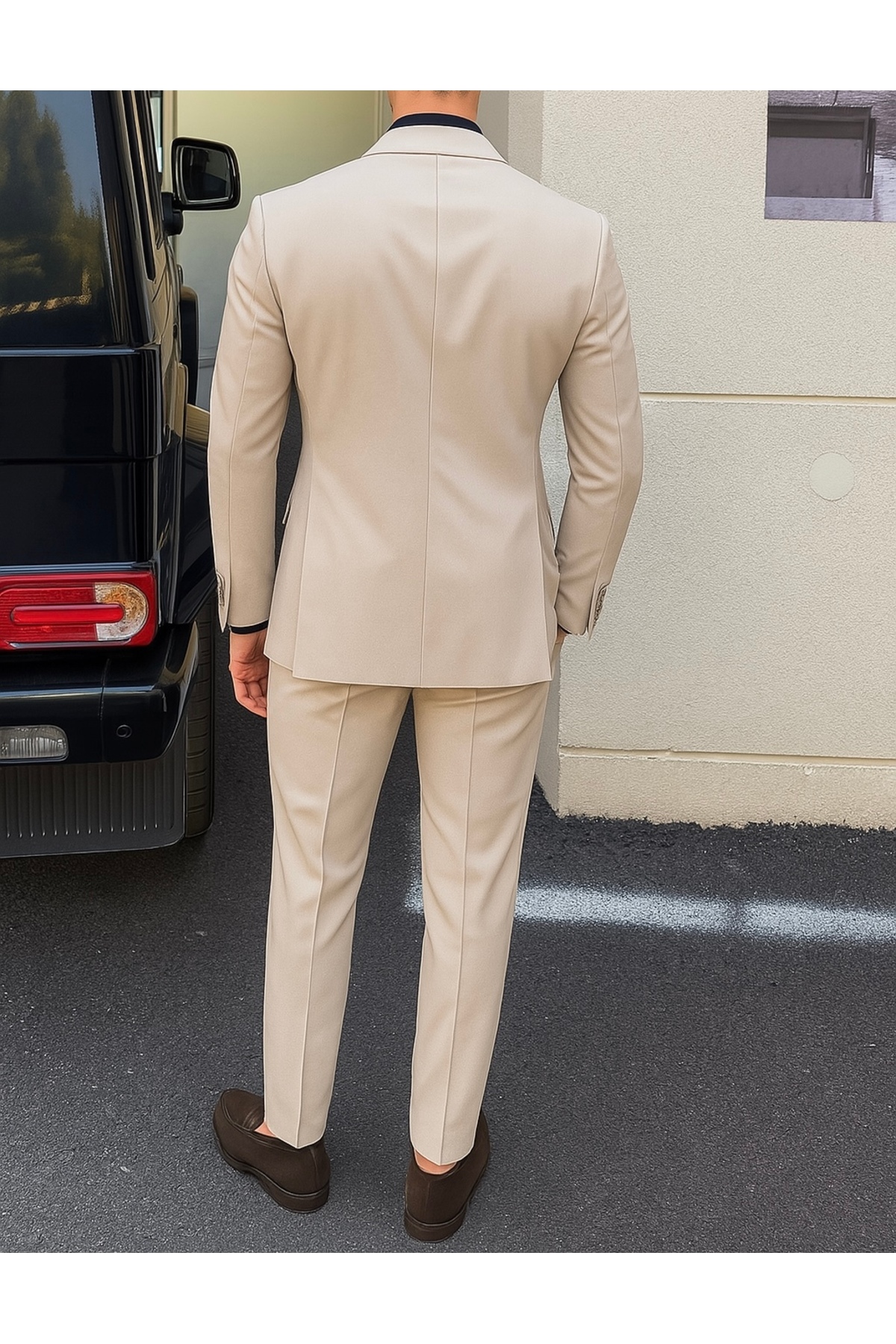 town walker Erkek Slim Fit Kruvaze Takım Elbise görsel 2