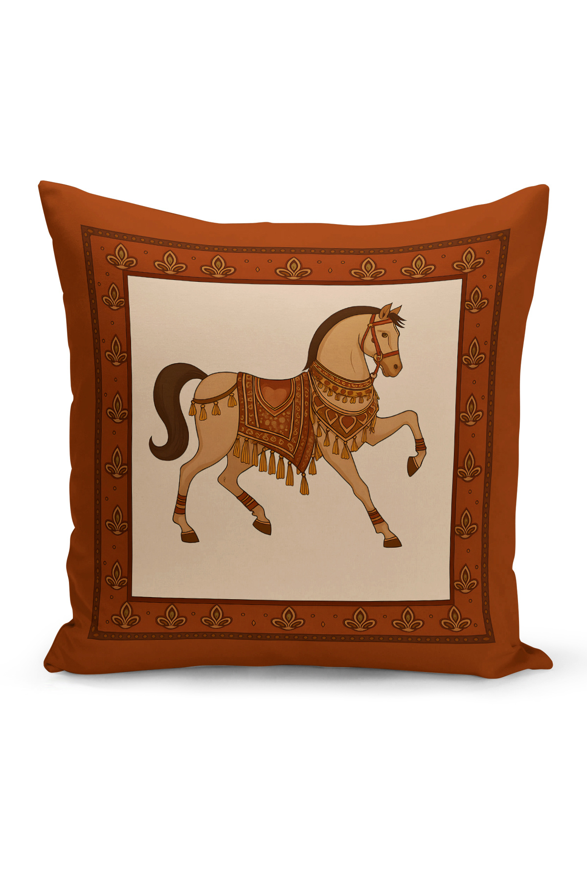 طقم أغطية وسائد مربعة بتصميم حصان كلاسيكي، 3 قطع،...