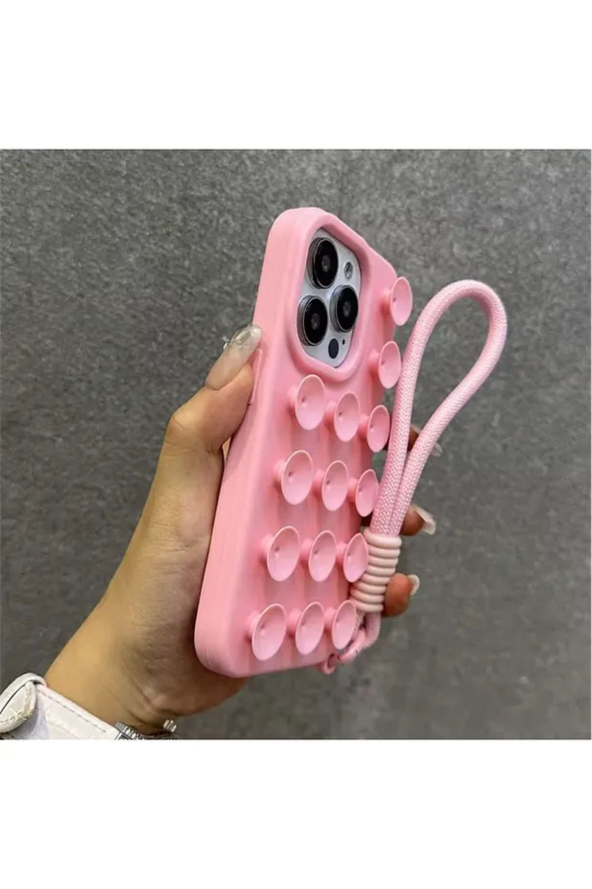 ByVuccia-iPhone 14 Compatible Silicone Case with Suction Cup Pattern and Vacuum Wrist Strap 6
