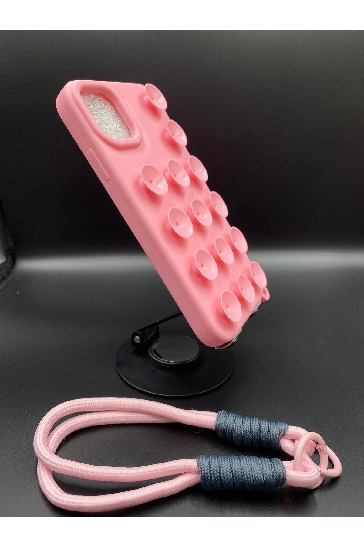 ByVuccia-iPhone 14 Compatible Silicone Case with Suction Cup Pattern and Vacuum Wrist Strap 2