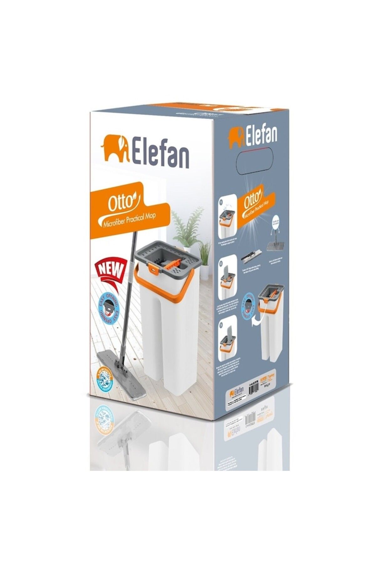 Elefan-Rotating Microfiber Mop with Bucket with Two Compartments for Washing and Drying 3