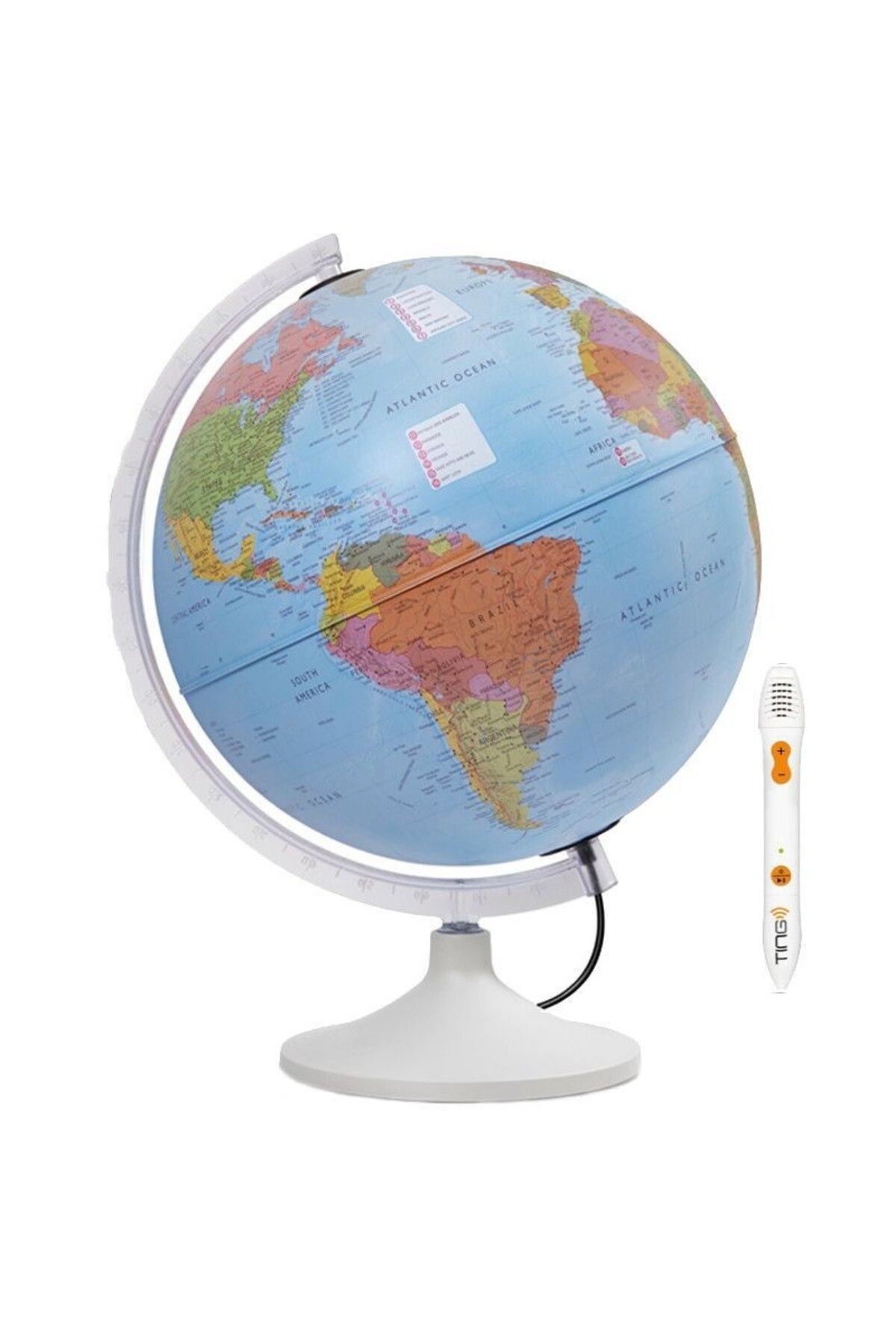 Tecnodidattica-Glob interactiv iluminat Parlamondo 30 cm, afișează informații în limba engleză 1