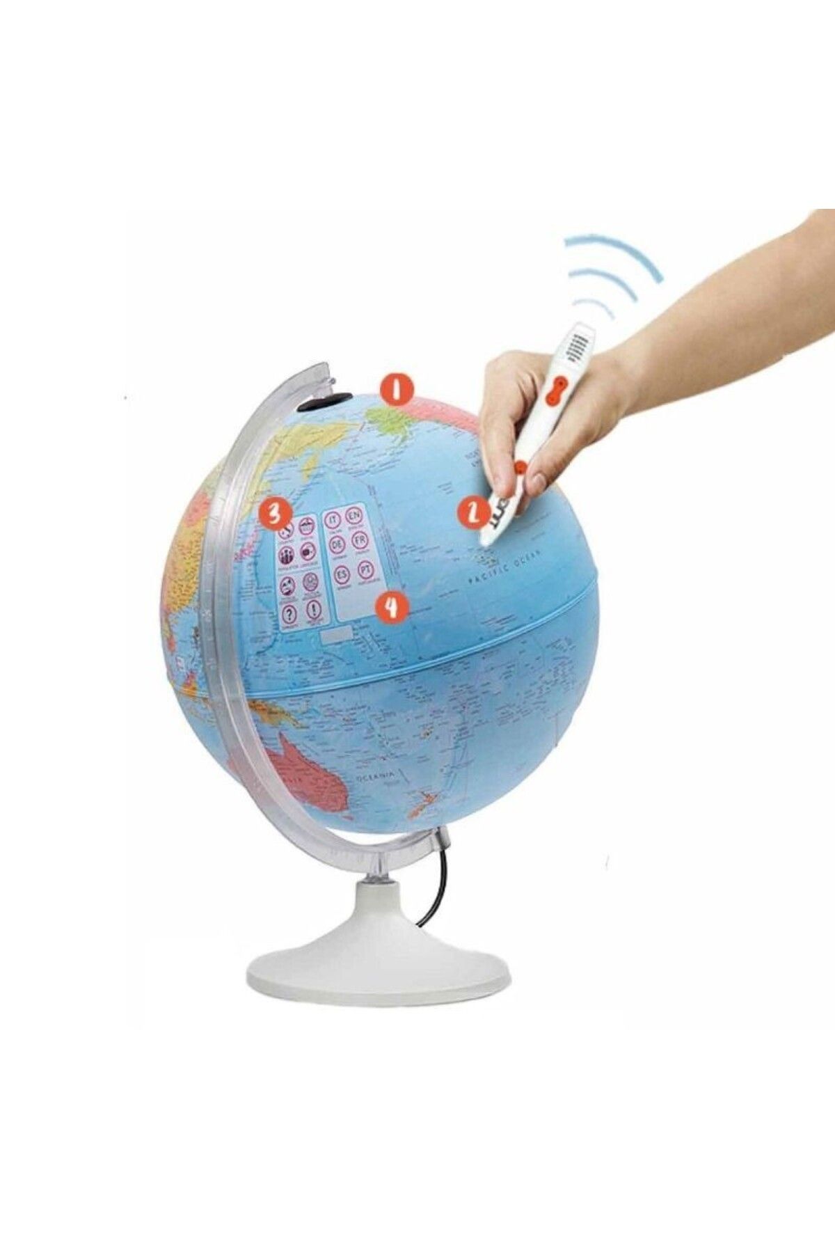Tecnodidattica-Glob interactiv iluminat Parlamondo 30 cm, afișează informații în limba engleză 2