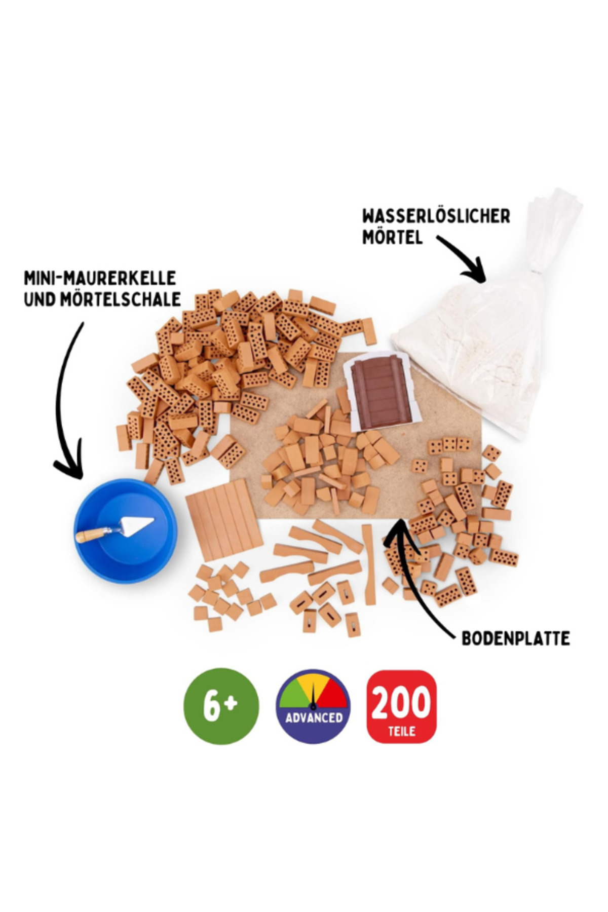 مجموعه ساختوساز آموزشی قلعه کوچک آلمان برای کودکان، اسباببازی آجری، ۲۰0 قطعه