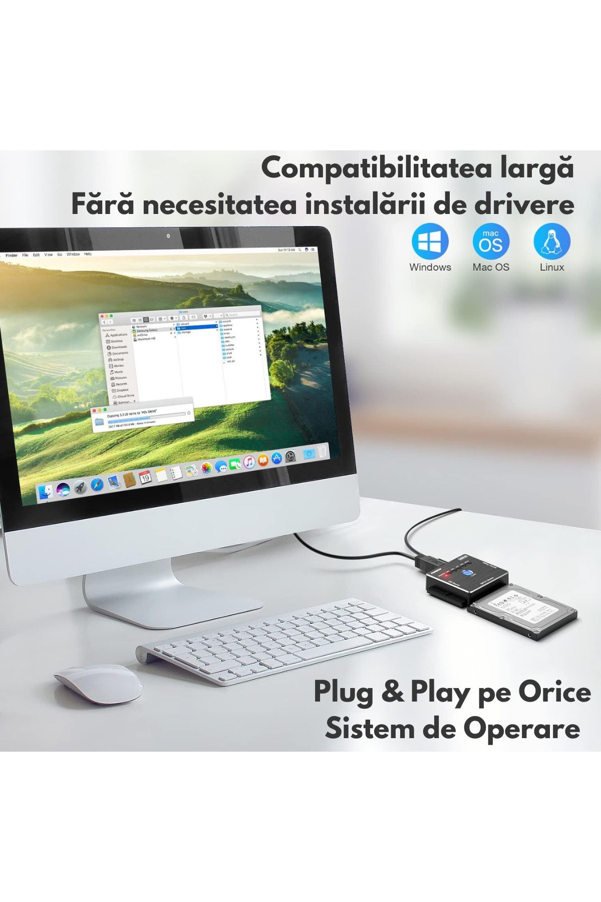 VisionHub-FIDECO SATA/IDE to USB 3.0 Adapter for Universal External HDD/SSD, for 2.5/3.5 inch Hard Disks 4