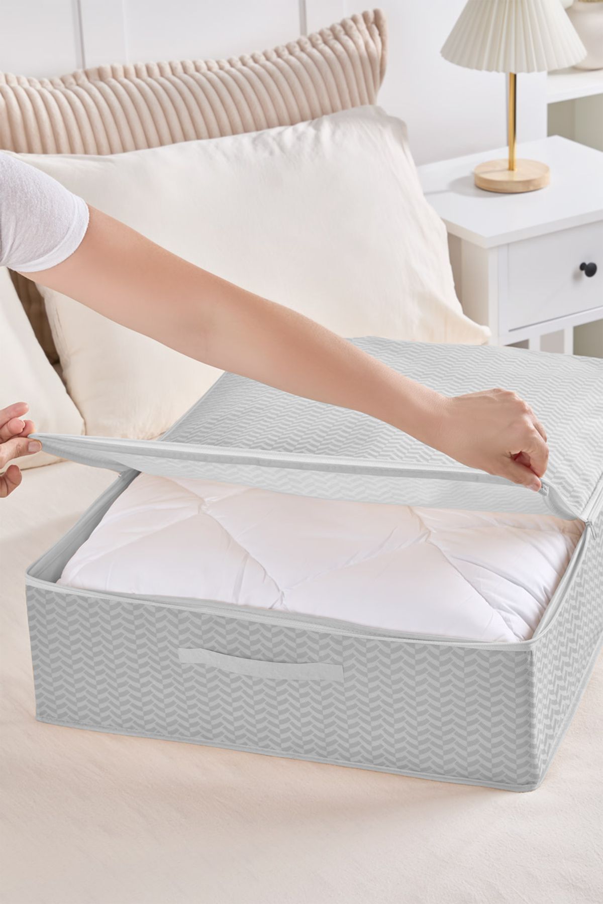Serstil-3 Size under Base Box Canisters |   Under Bed Organizer Storage Box with Lid and Zipper 7