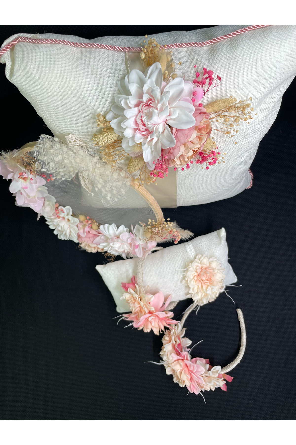 Hobi Stok Lüks Lohusa Seti - Anne Bebek Baby Shower Taç Takı Yastığı Kapı Süsü, Bebek Hamile Doğum Seti fotoğrafı 2 (önizleme)