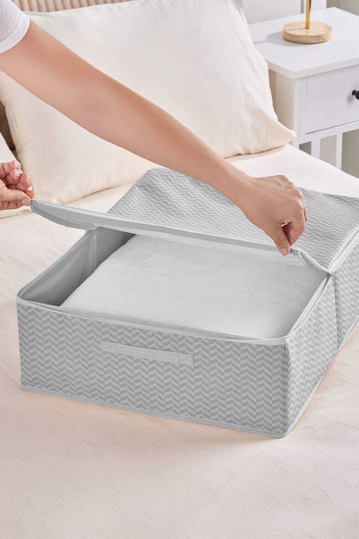 Serstil-3 Size under Base Box Canisters |   Under Bed Organizer Storage Box with Lid and Zipper 6