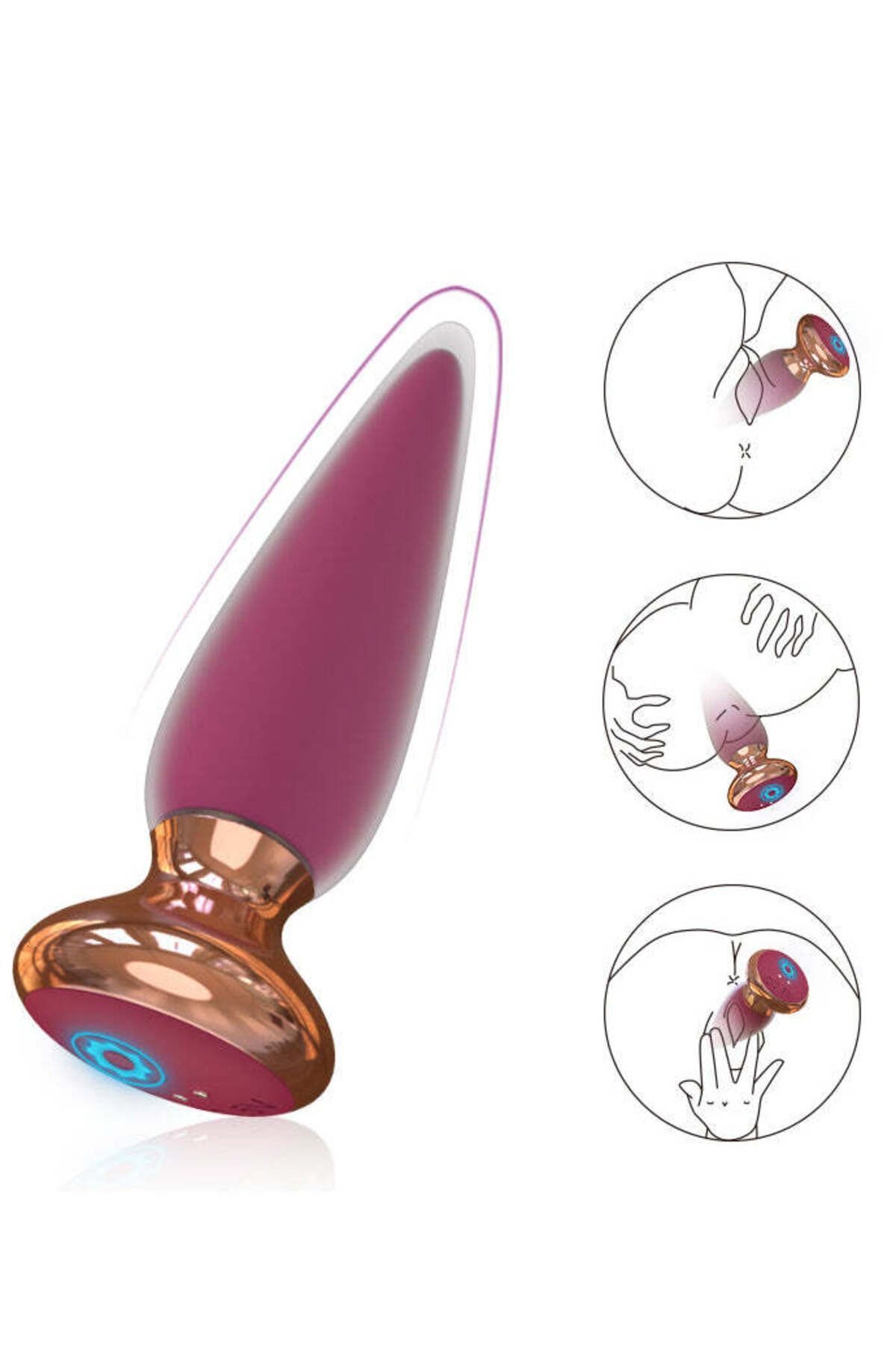 WildFashion-I-MOON CROSS remote control stimulator, multiple functions, fuchsia/gold – TOY403-55 10