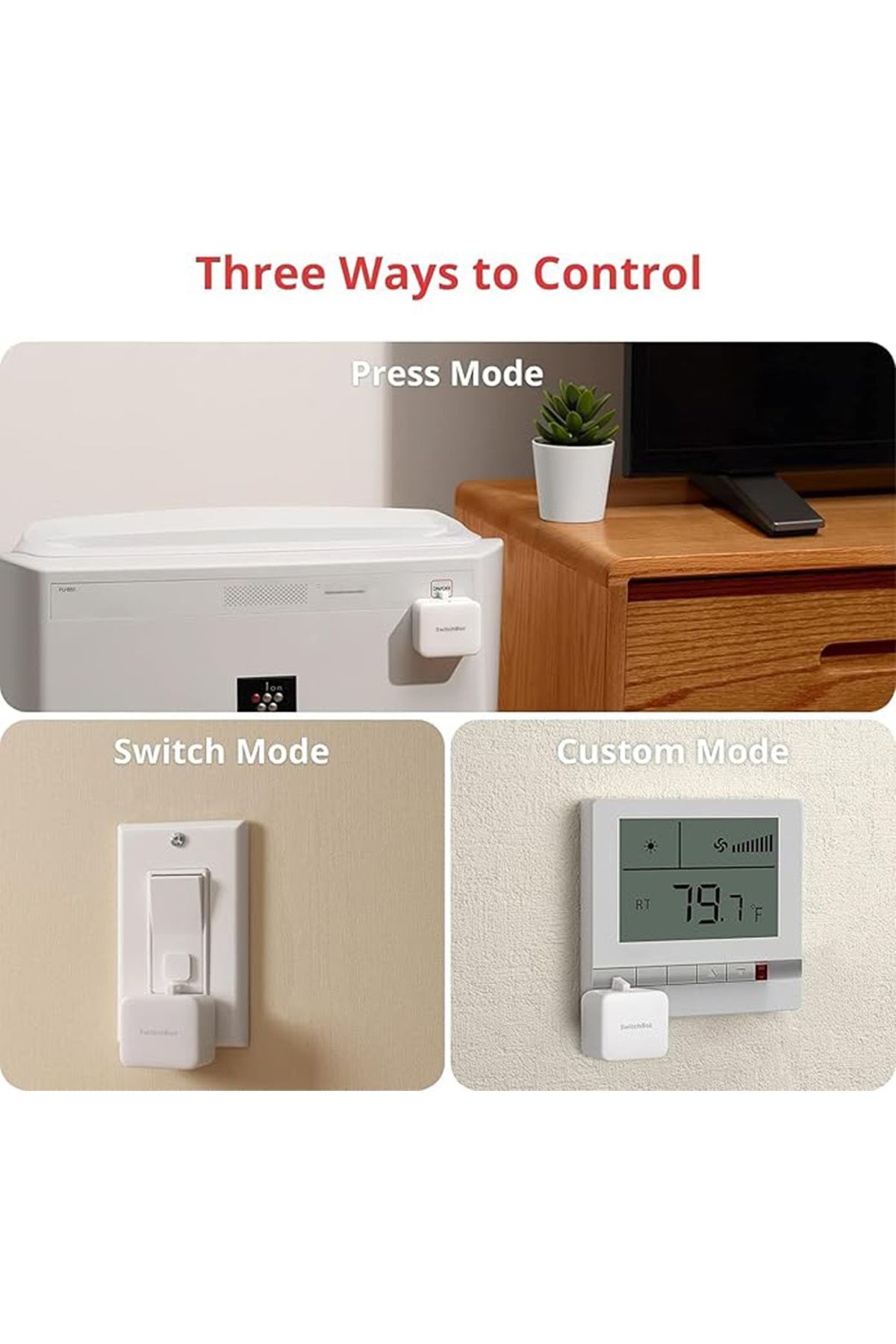 SwitchBot-Bot S1 White, Rocker Switch and button on/off by Voice or App - Smart Button on off Device 6