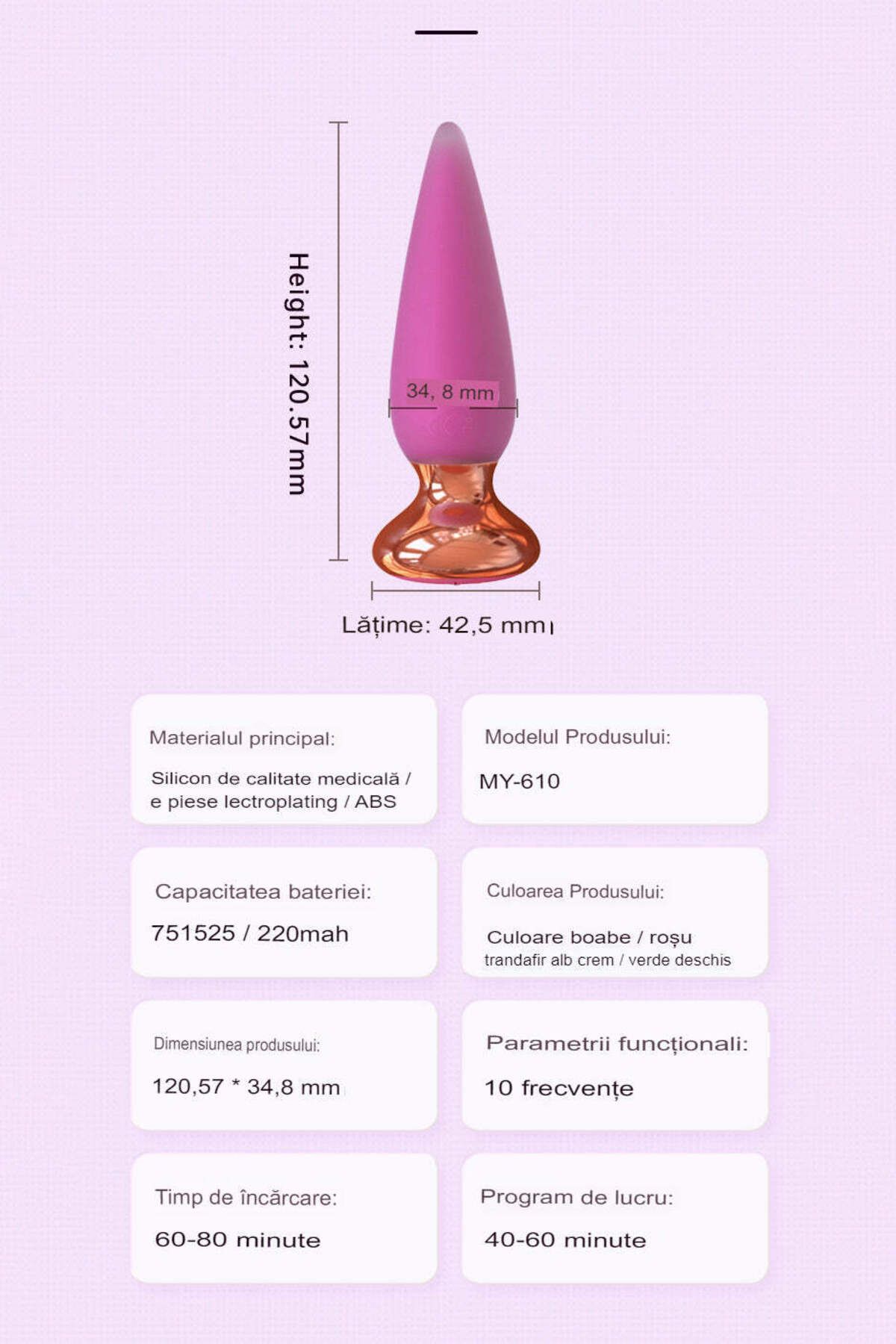 WildFashion-I-MOON CROSS remote control stimulator, multiple functions, fuchsia/gold – TOY403-55 12