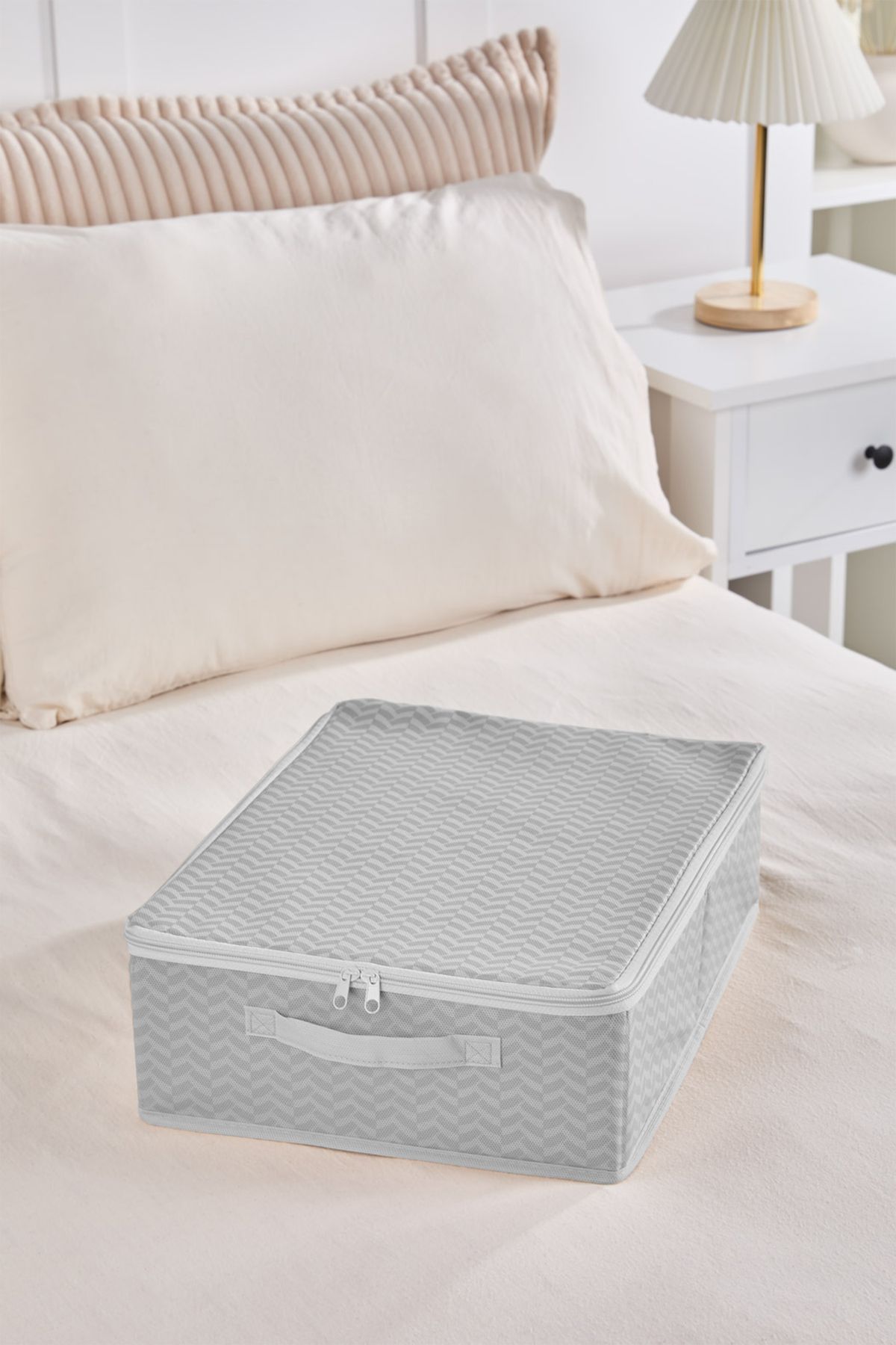 Serstil-Small Size under Base Box Canister |   Under Bed Organizer Storage Box with Lid and Zipper - 30X38X12Cm 3
