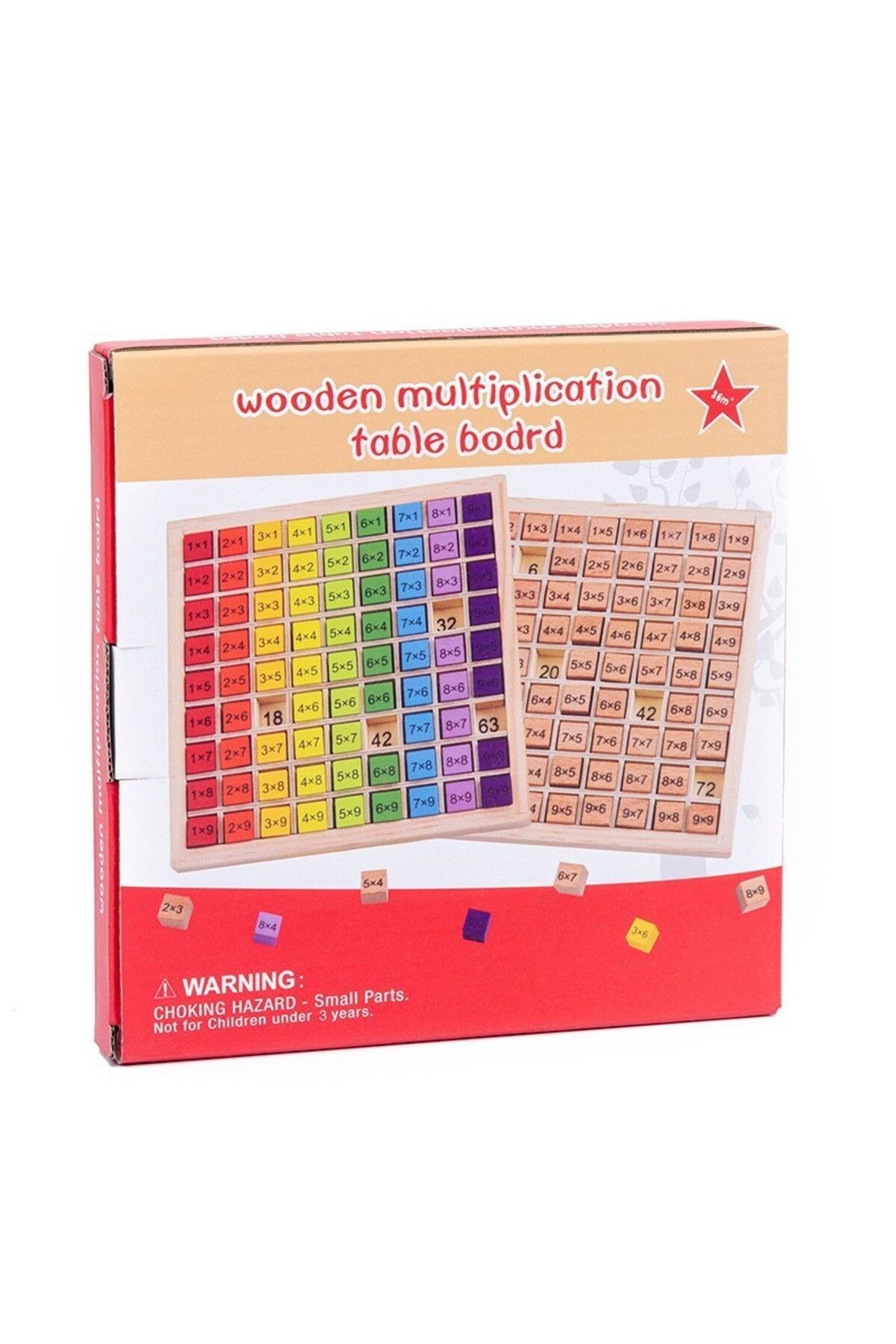 Flippy-Montessori Wooden Game, Flippy, Multiplication Board, Blocks, Multiplication Table, Multicolor 9