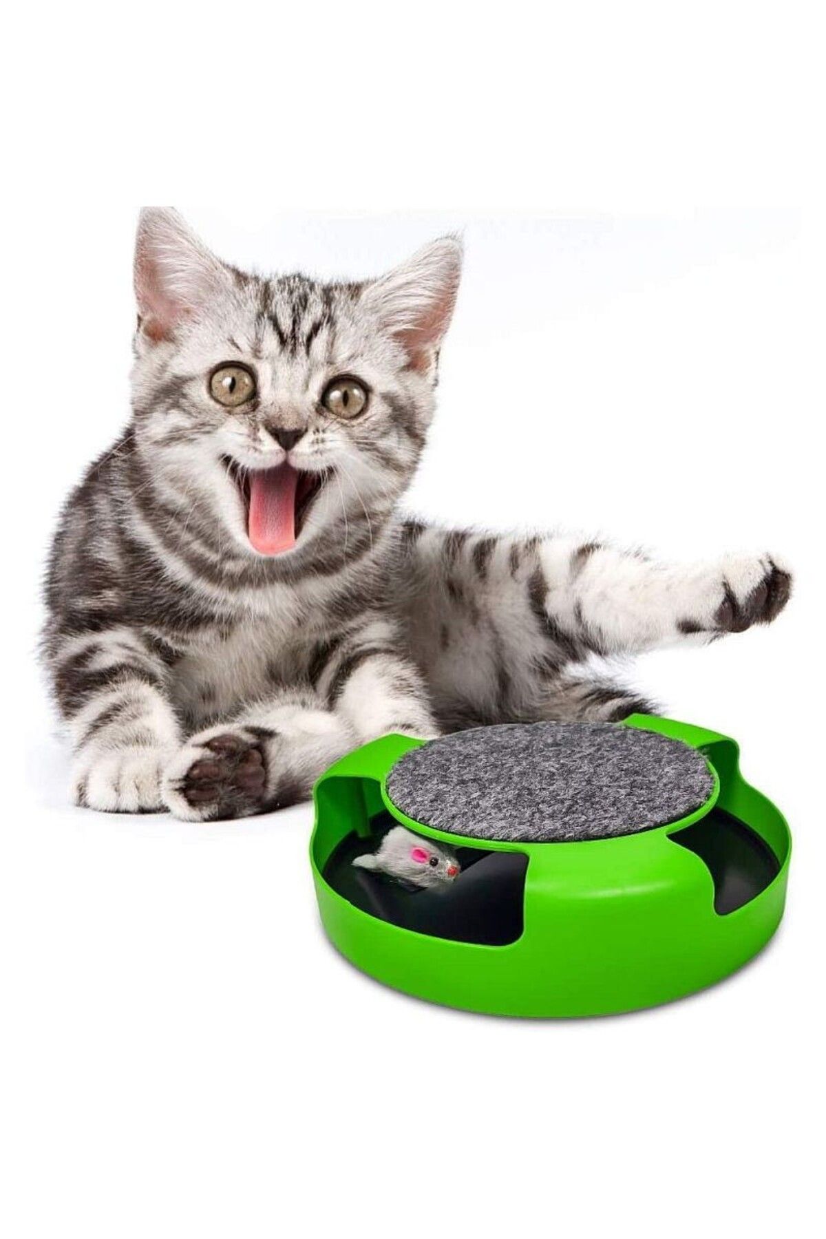 PROCART-Interactive cat toy, carousel with plush mouse, stand with mat 1