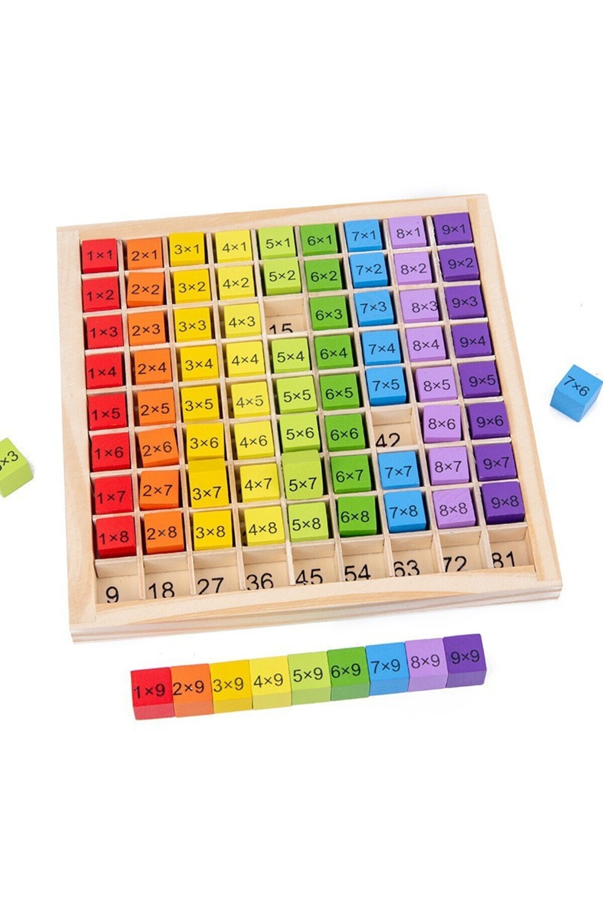 Flippy-Montessori Wooden Game, Flippy, Multiplication Board, Blocks, Multiplication Table, Multicolor 7