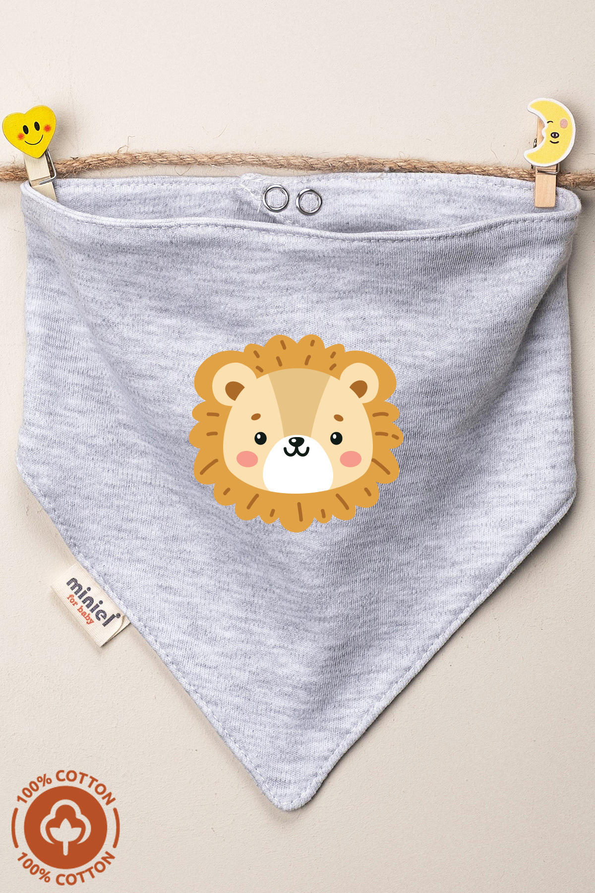 Miniel Erkek Bebek Yenidoğan Penye Organik Pamuklu Cute Animals Baskılı Bebek Önlüğü 6'lı Set fotoğrafı 2 (önizleme)