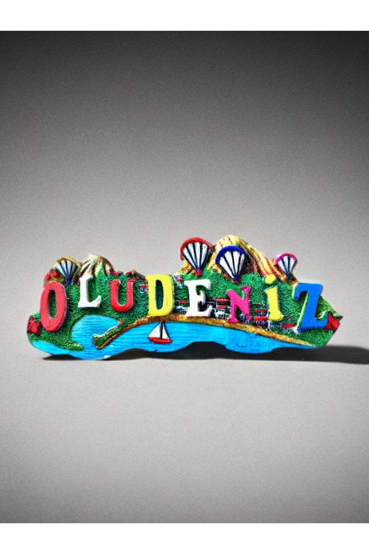 Oludeniz Themed Embossed Polyester Magnet 10cm X 4cm