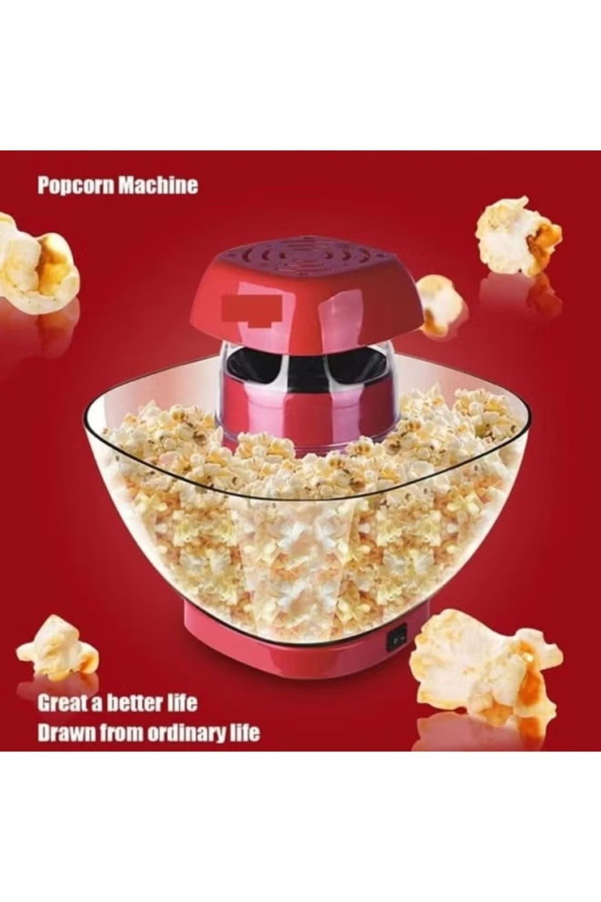 DLC-Hot Air Popcorn Maker With Measuring Cup No Oil Required 1200W 5