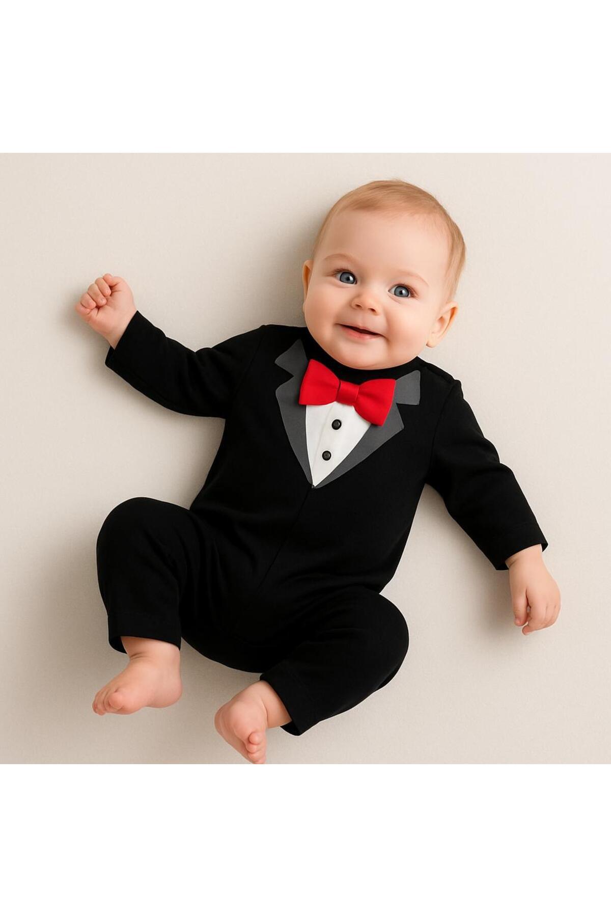 nevrankids-Bow Tie Double Breasted Printed Elite Jumpsuit 3