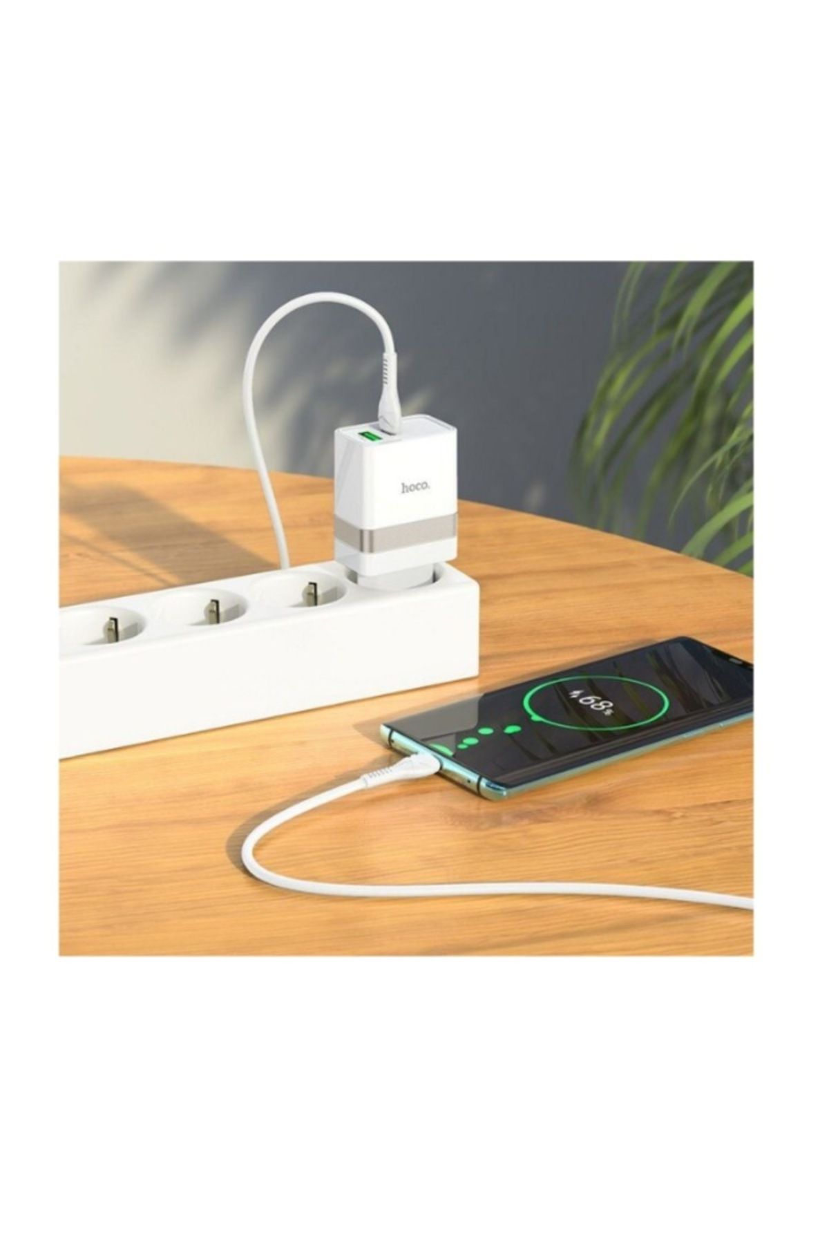Dali-Încărcător de telefon, 1xUSB A și 1xUSB Tip-C cu cablu USB Tip-C, 1m, PD30W, QC 3.0, N21, Alb 3