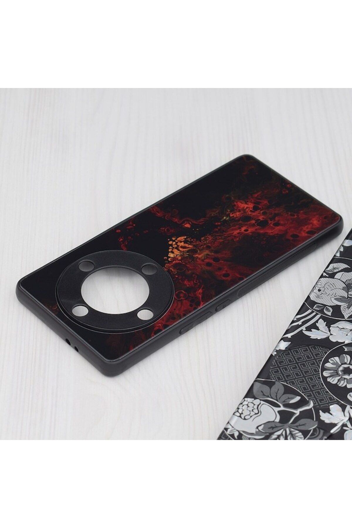 Dali-Protective Case Compatible with Honor Magic5 Lite, Glaze, Polycarbonate, Red Nebula 3